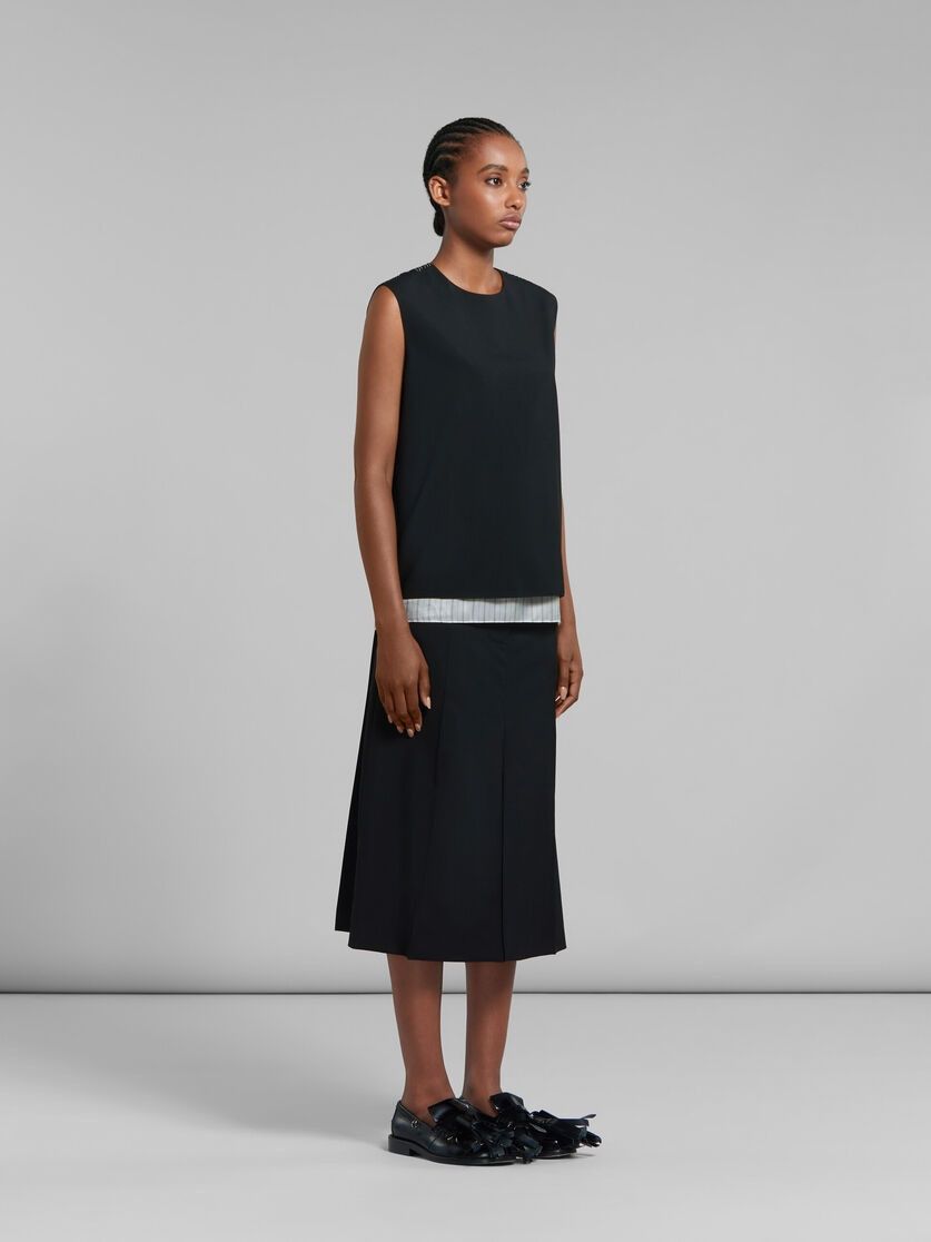 Marni o1w1db10125 Colour Block Sleeveless Blouse in Black Size XL / US 12-14 / IT 48-50 - 3 Thumbnail