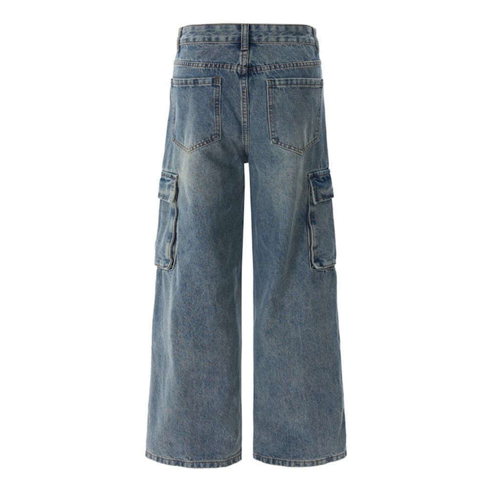 Vintage Men's cartoon embroidered multi-pocket work jeans Size US 32 / EU 48 - 6 Thumbnail