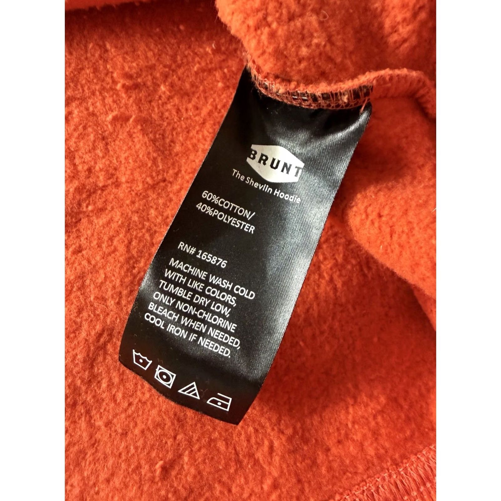 Vintage BRUNT Hoodie Mens 3XL Orange Pullover Fleece Heavyweight Hooded Long Sleeve Pockets Logo Snap Neck Deep Winter Outdoor Regular Mens Size US XXL / EU 58 / 5 - 4 Thumbnail