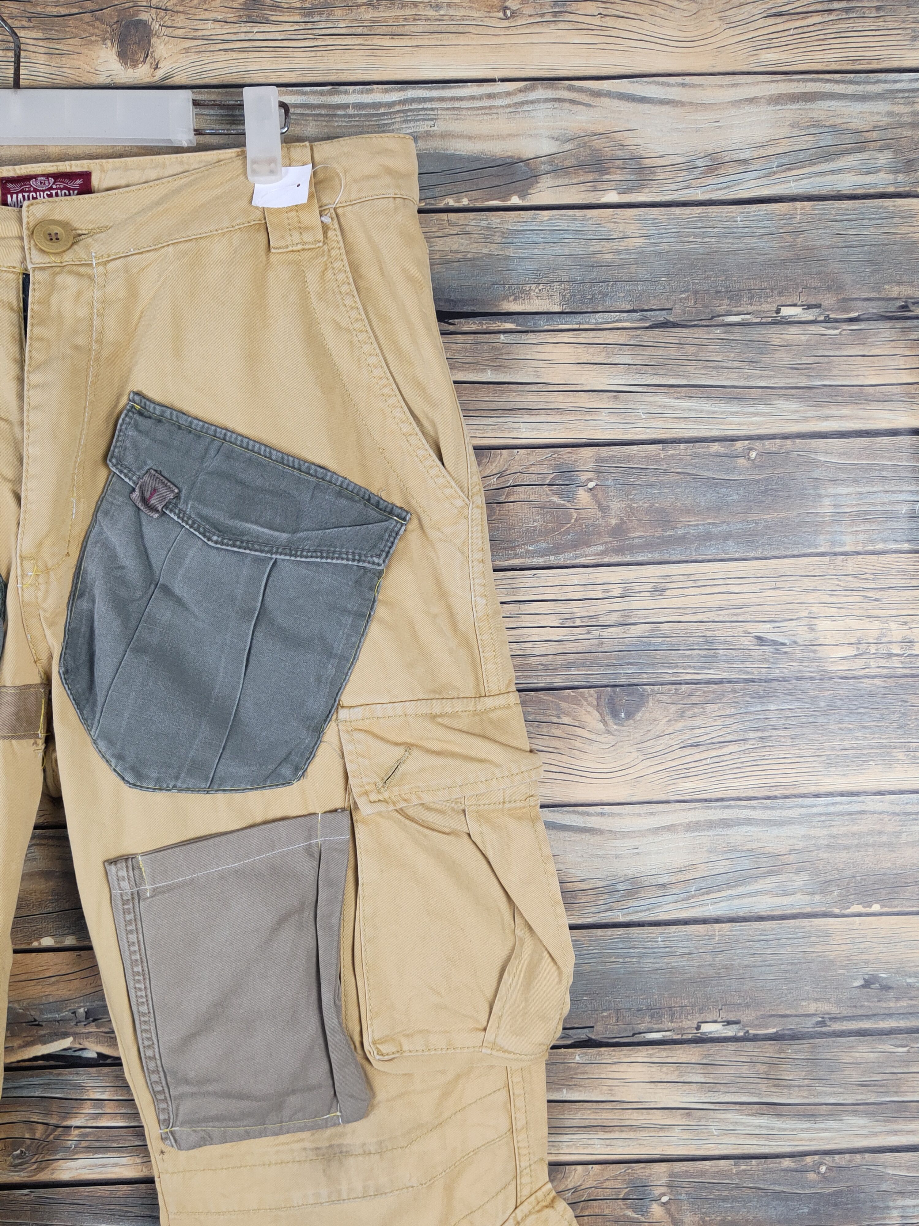 Japanese Brand DL Matchstick Reconstructed Patchwork Cargo Pants #W1780 Size US 35 - 5 Thumbnail