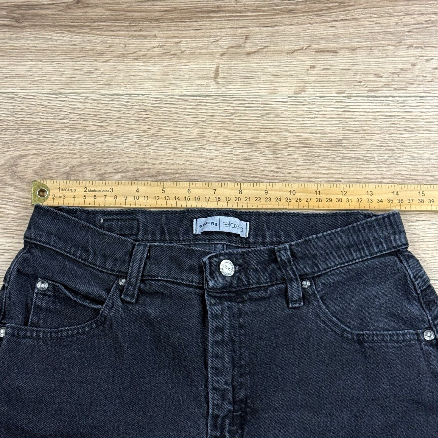 Lee Riders By Lee Womens Black Jeans Relaxed Stretch Size 10M 30 Inseam High Rise Mom Jeans Size 32" / US 10 / IT 46 - 4 Thumbnail