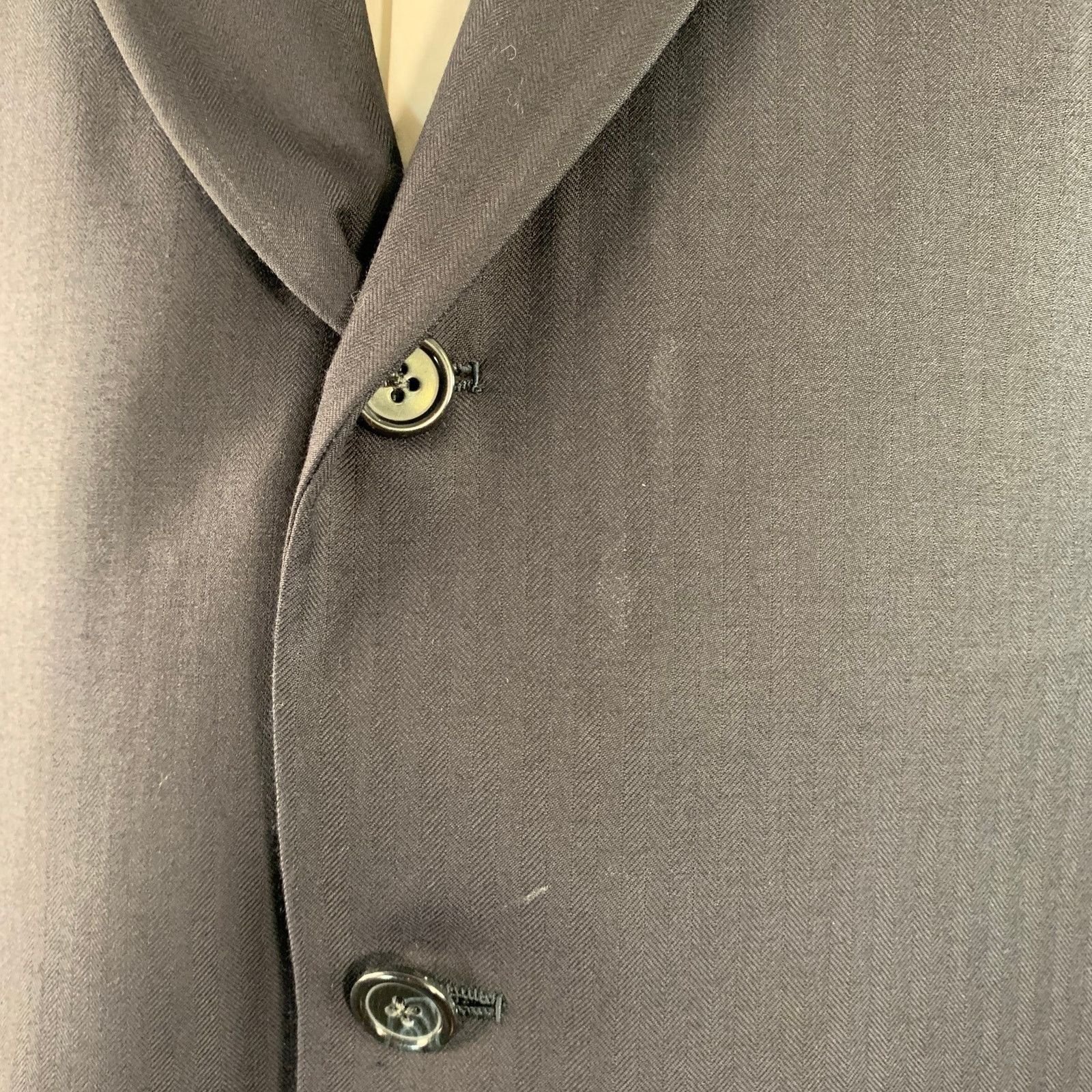 Other O'CONNELL'S Long Navy Herringbone Wool Notch Lapel Suit Size 42L - 8 Thumbnail