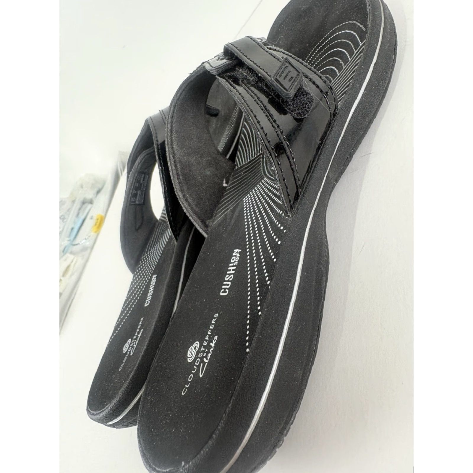 Clarks **Cloudsteppers By Clarks Black Glossy Faux Leather Women's Shoes Size 8** User: Cloudsteppers By Clarks Black Glossy Faux Leather Women's Size 8 Size US 8 / IT 38 - 5 Thumbnail