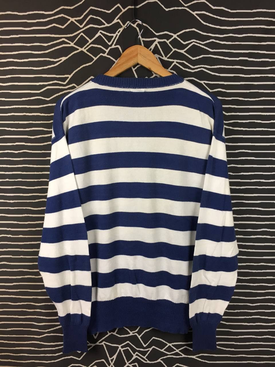 Yoshiyuki Konishi Vtg Ficce Yoshiyuki Konishi Parrot Logo Striped Knit Sweater Size US XL / EU 56 / 4 - 12 Thumbnail