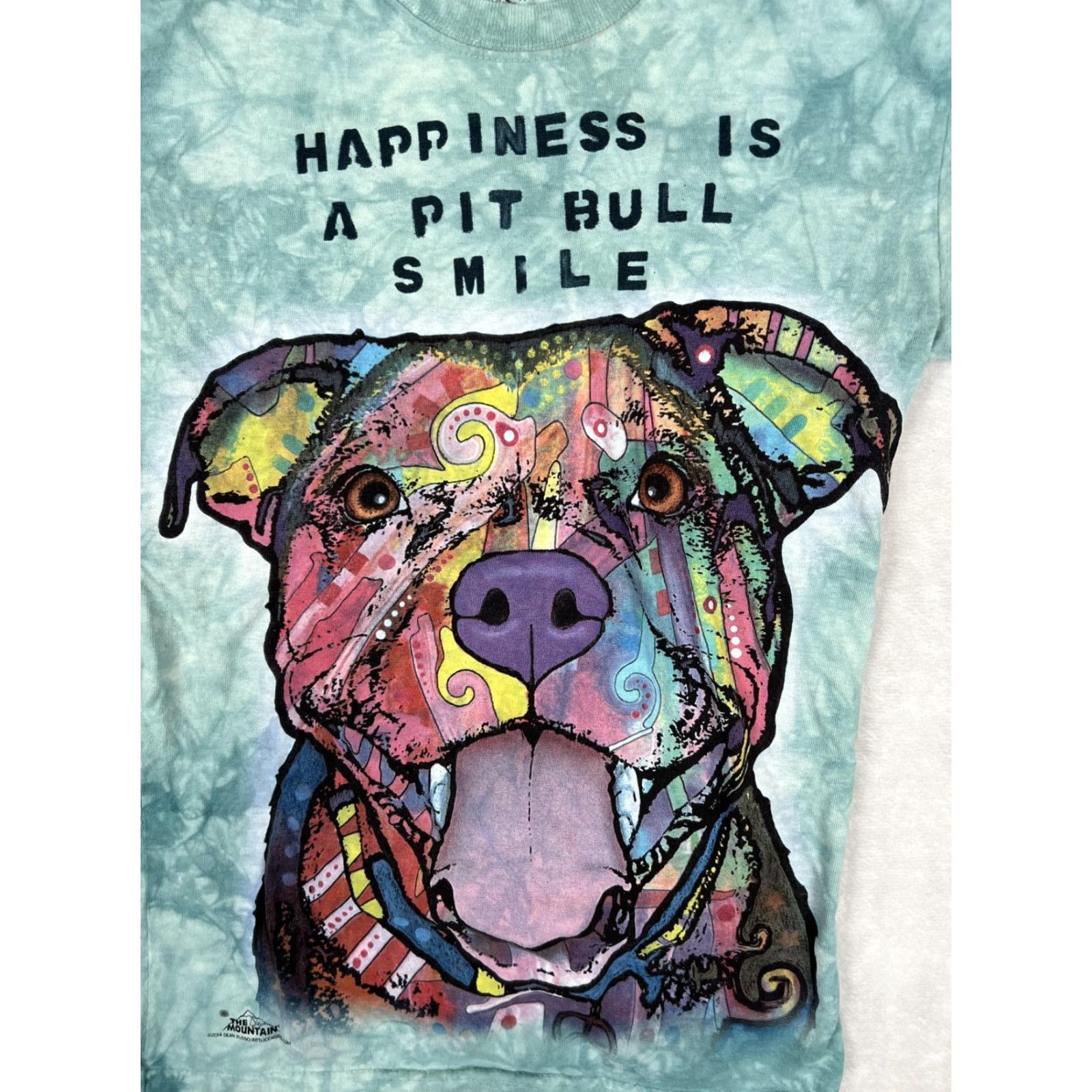 The Mountain VINTAGE? The Mountain Pit Bull Smile T-Shirt Green Tie Dye Women S XS? Size S / US 4 / IT 40 - 2 Thumbnail