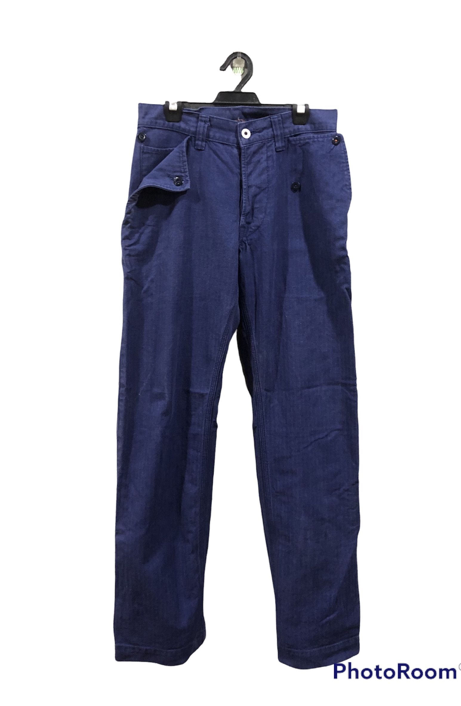 KATO Kato Indigo Hbt herringbone Twill French Work Pants Size US 29 - 1 Thumbnail