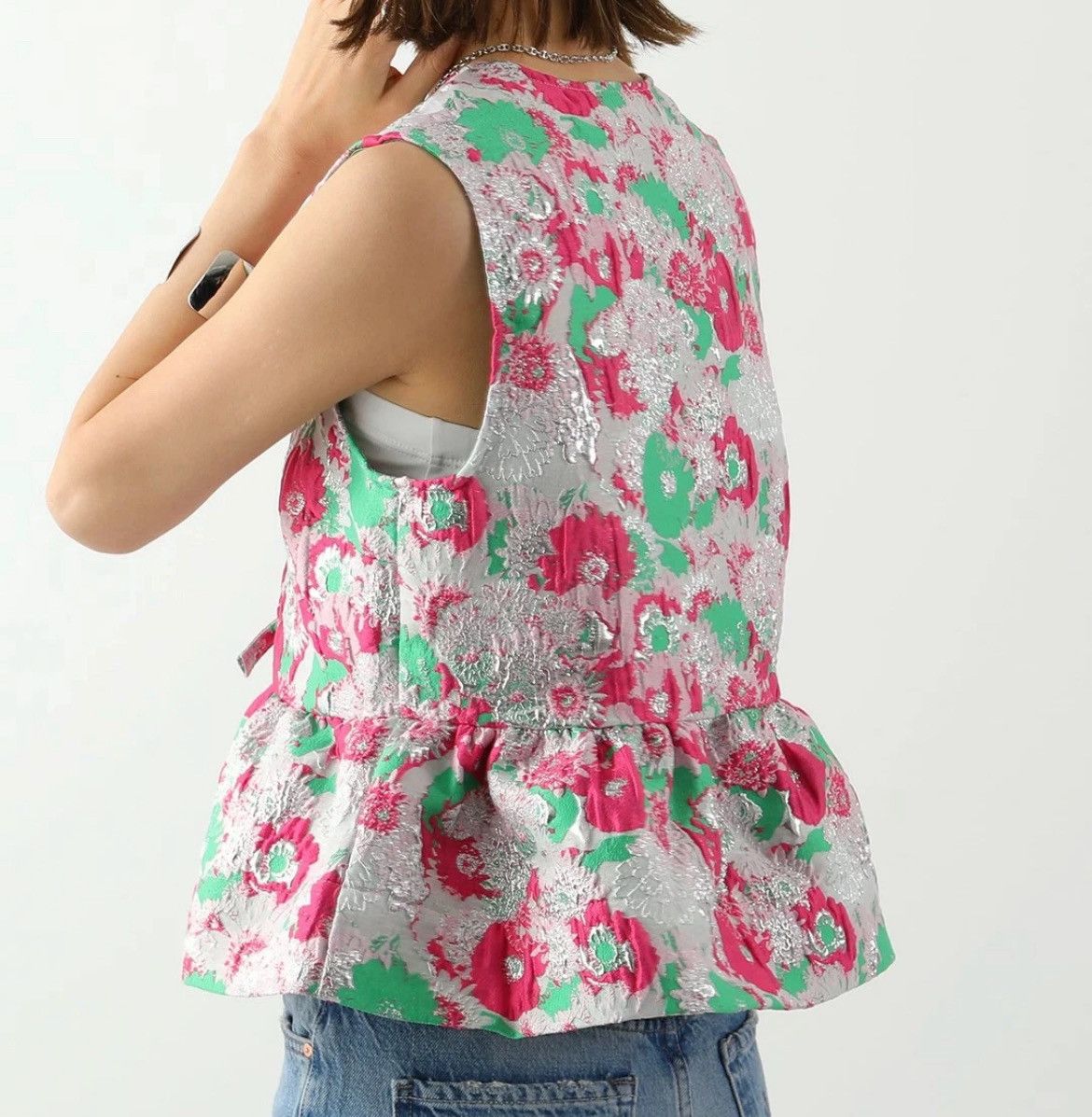 Ganni GANNI 3D Floral Ribbon Top Size M / US 6-8 / IT 42-44 - 3 Thumbnail