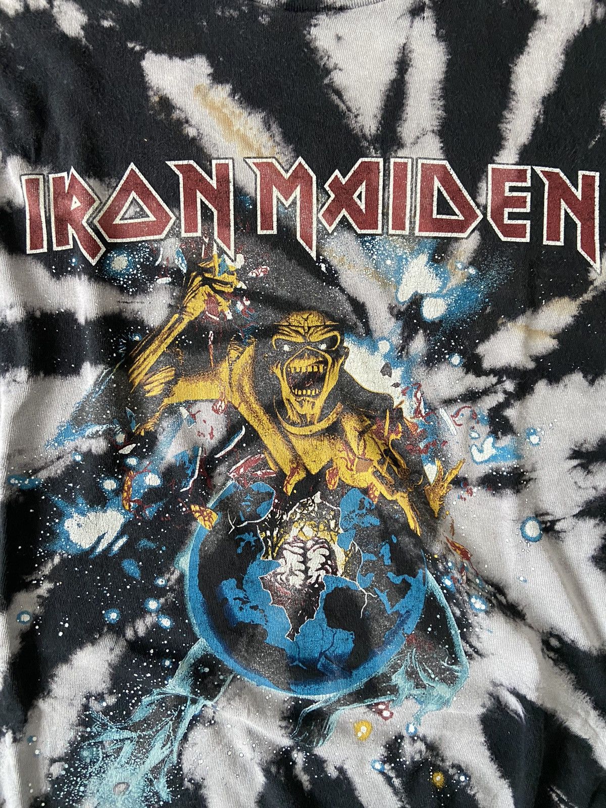 Band Tees × Vintage GLOBAL IRON MAIDEN TYE DYE Size US XL / EU 56 / 4 - 4 Thumbnail