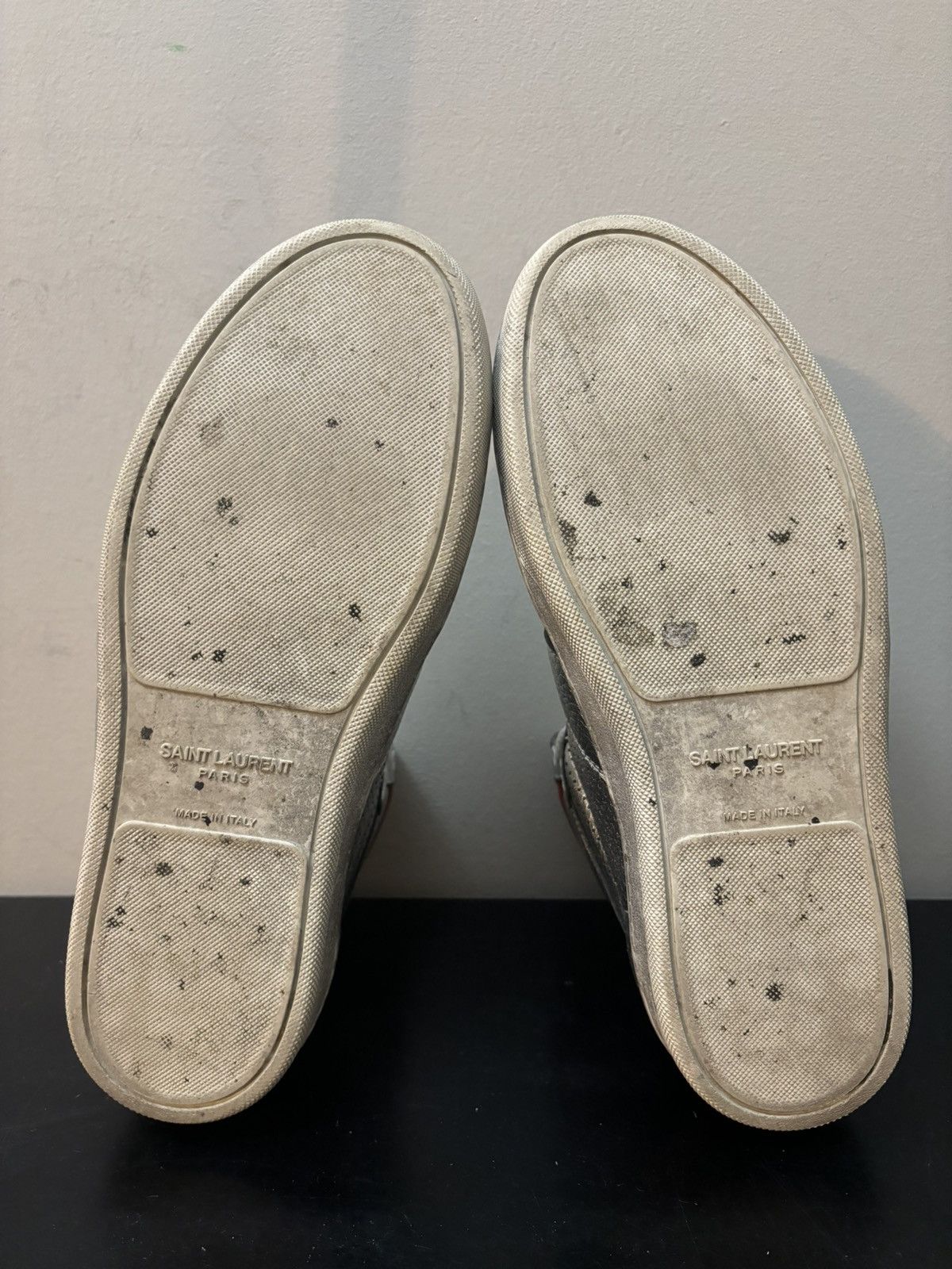 Saint Laurent Paris Saint Laurent Paris SL-10H Perforated Leather Sneaker Silver Size US 6 / EU 39 - 6 Thumbnail