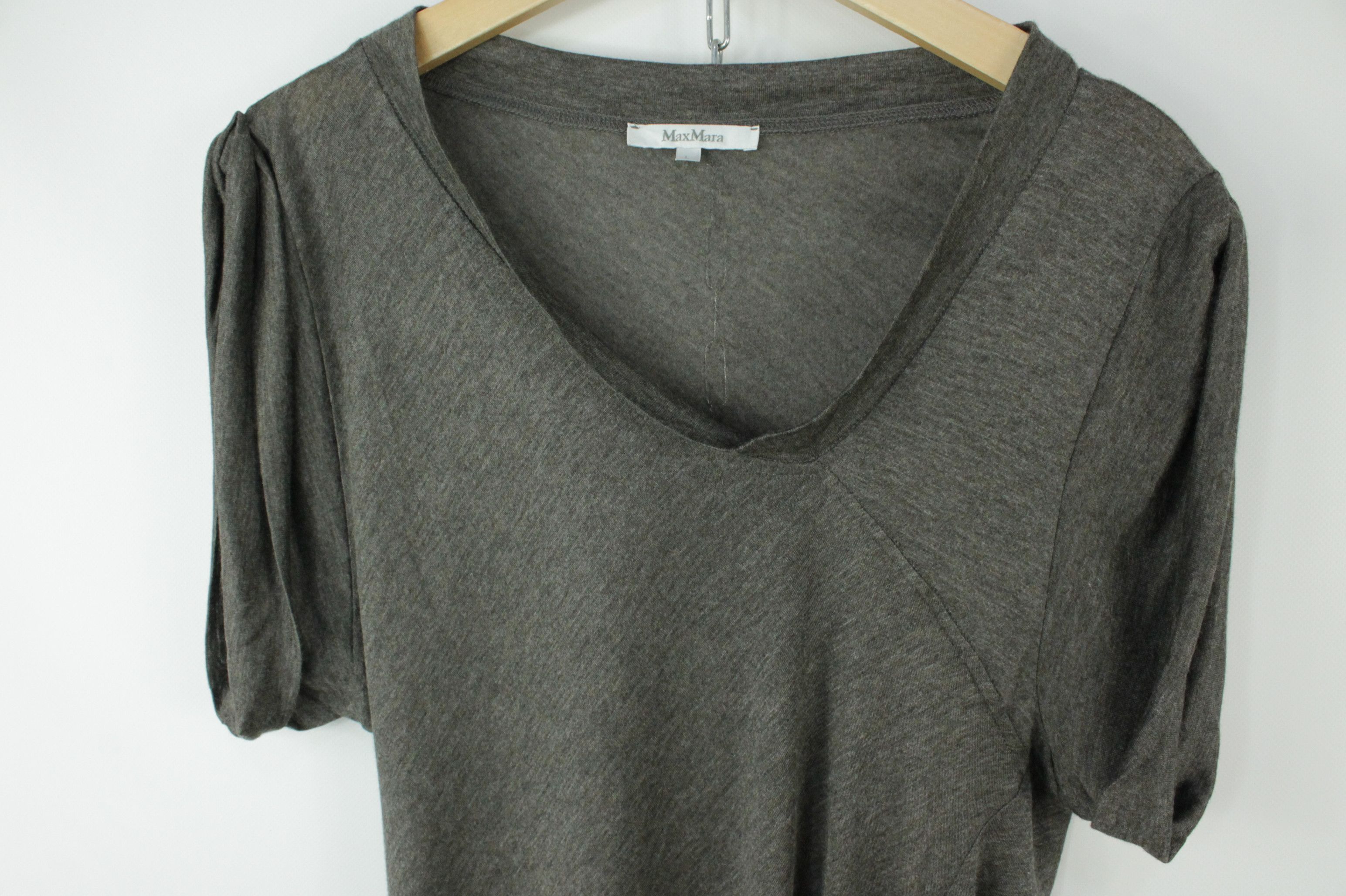 Max Mara Max Mara Gray Stretch Viscose Jersey Asymmetrical Dress Size L / US 10 / IT 46 - 2 Thumbnail