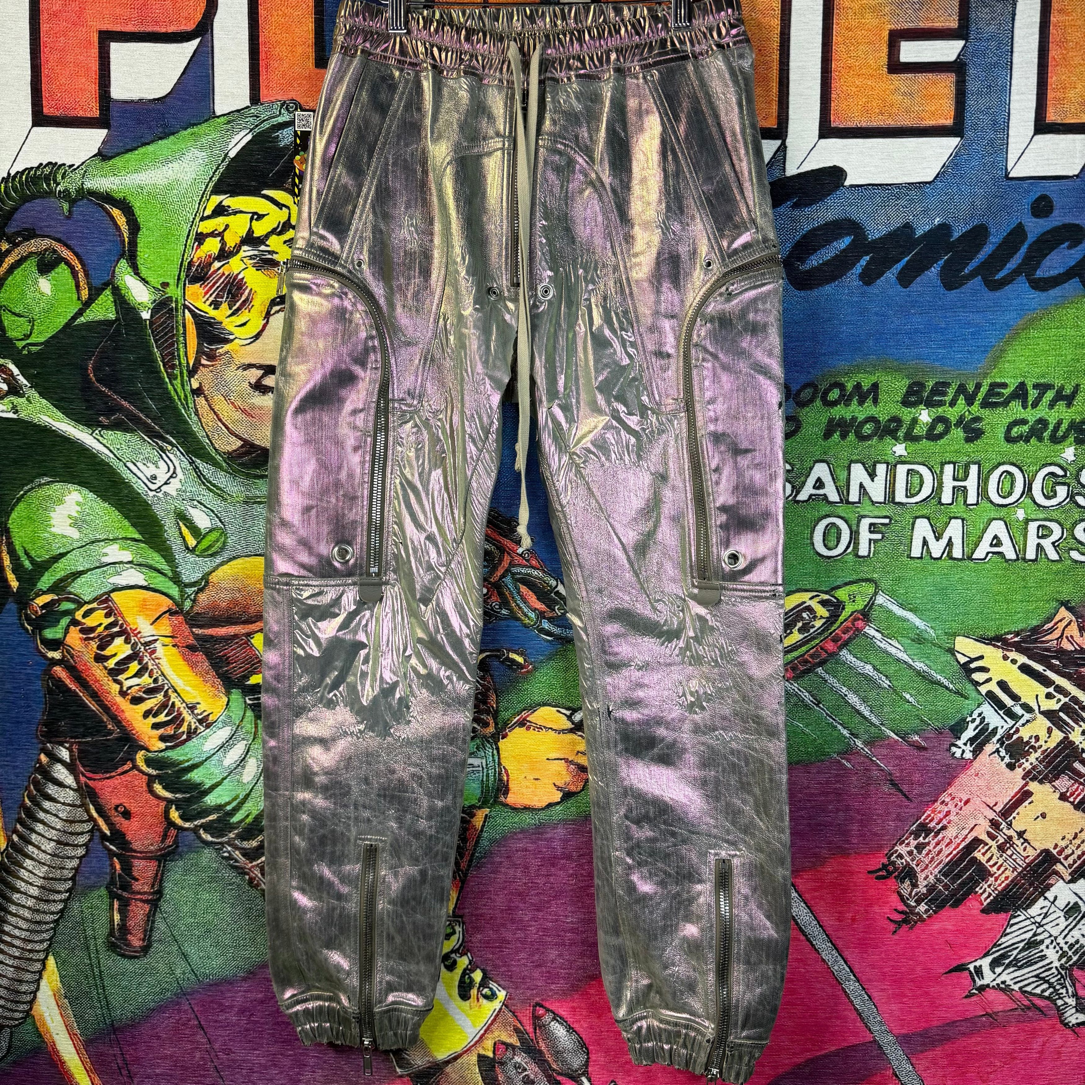Rick Owens Rick Owens SS20 TECUALT Bauhaus Iridescent Cargo Pants Size US 29 - 1 Thumbnail