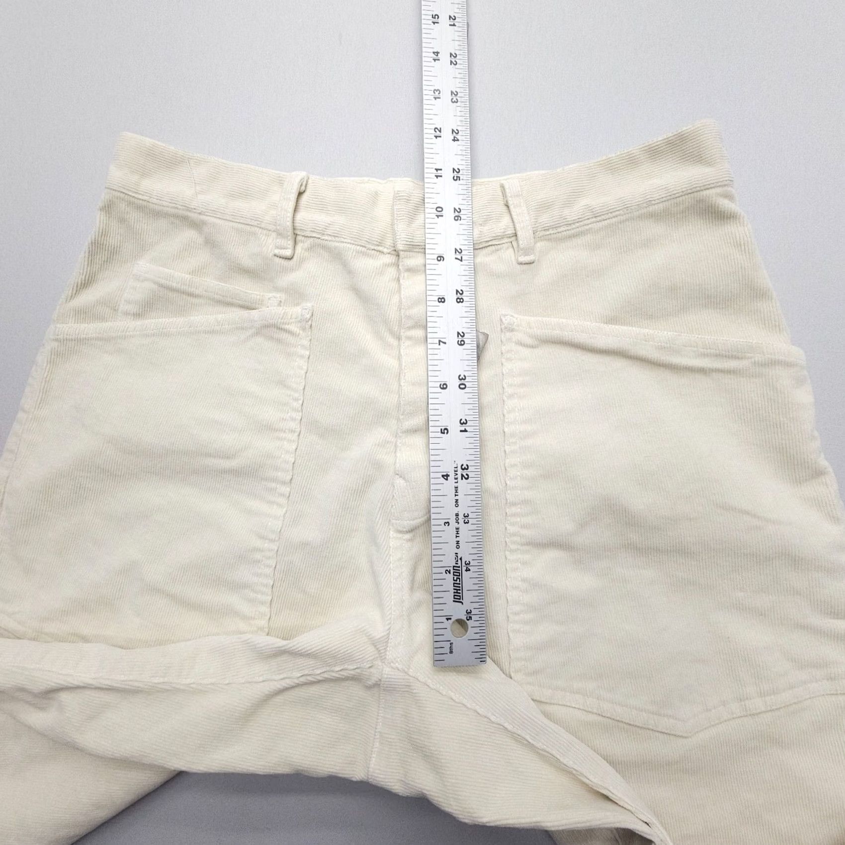 Nili Lotan Nili Lotan Pants Womens 4 Ivory Shon Corduroy Size Bone High Rise Baggy Wide Bow Leg USA Size 27" / US 4 / IT 40 - 7 Thumbnail