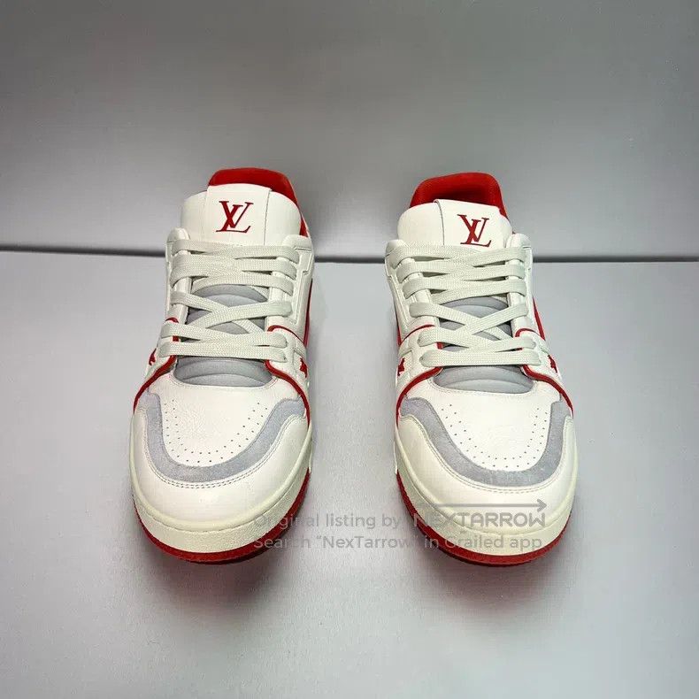 Louis Vuitton Louis Vuitton Trainer White and Red Patchwork Board Shoes Size US 8.5 / EU 41-42 - 2 Thumbnail