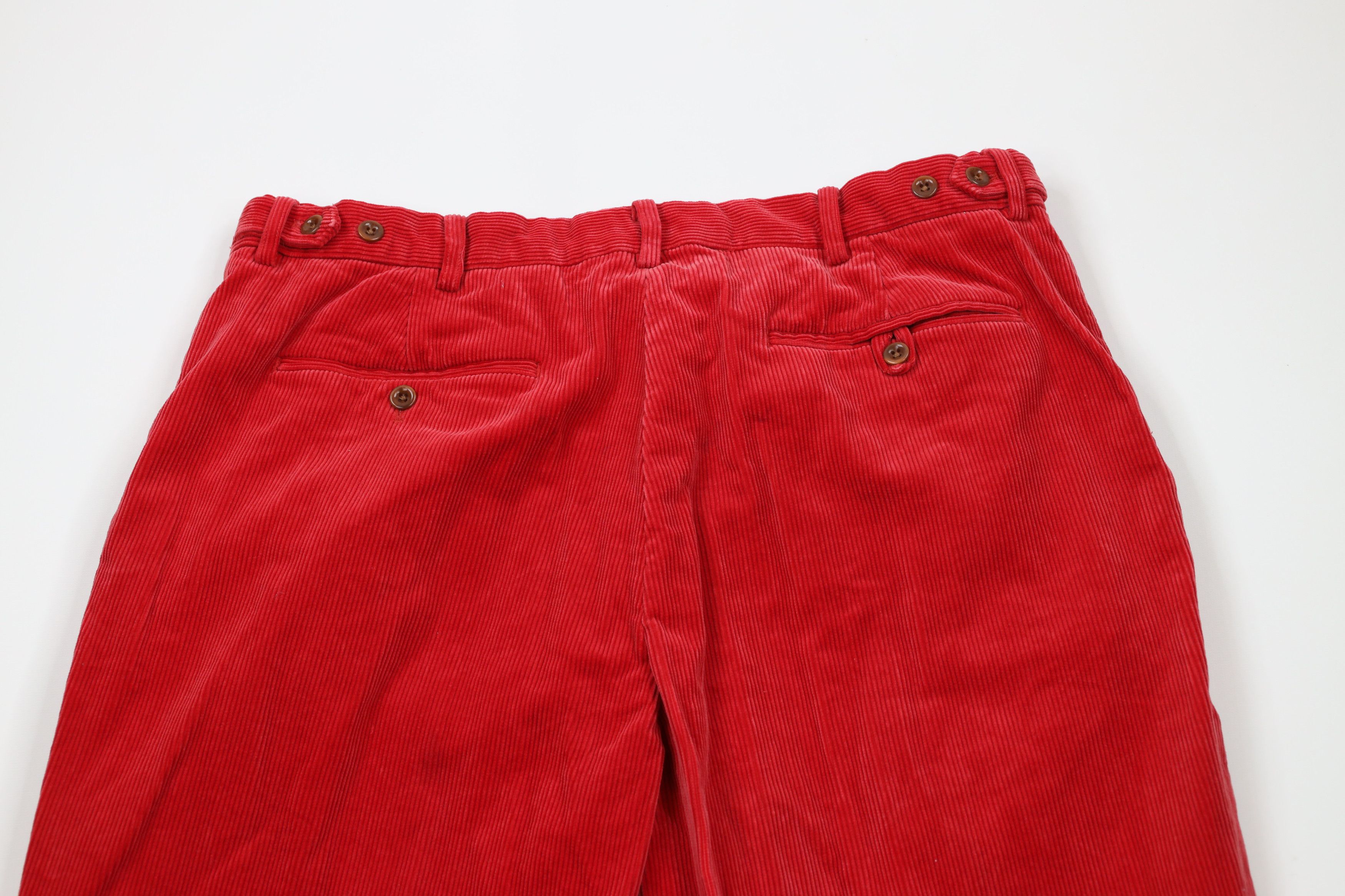 Ralph Lauren × Vintage Vintage 90s Ralph Lauren Wide Leg Corduroy Chino Pants Red Size US 36 / EU 52 - 11 Thumbnail