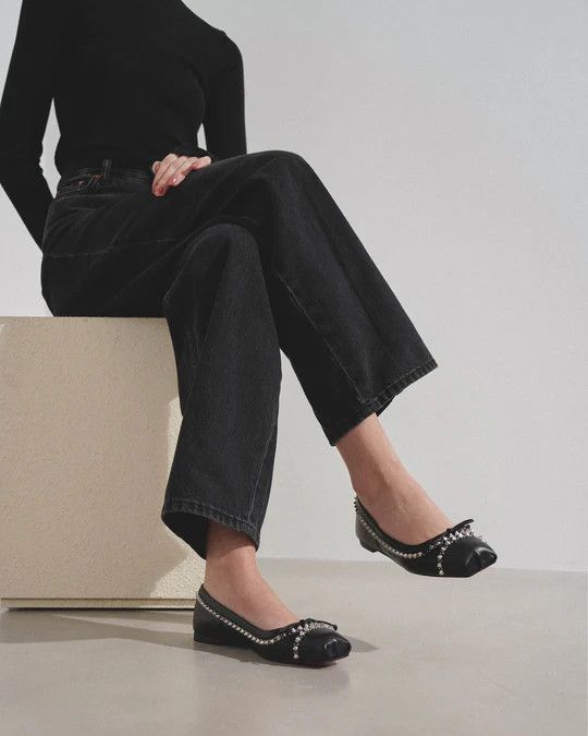 Christian Louboutin o1s1wg110924 Mamadrague Flats in Black Size US 7 / IT 37 - 5 Thumbnail