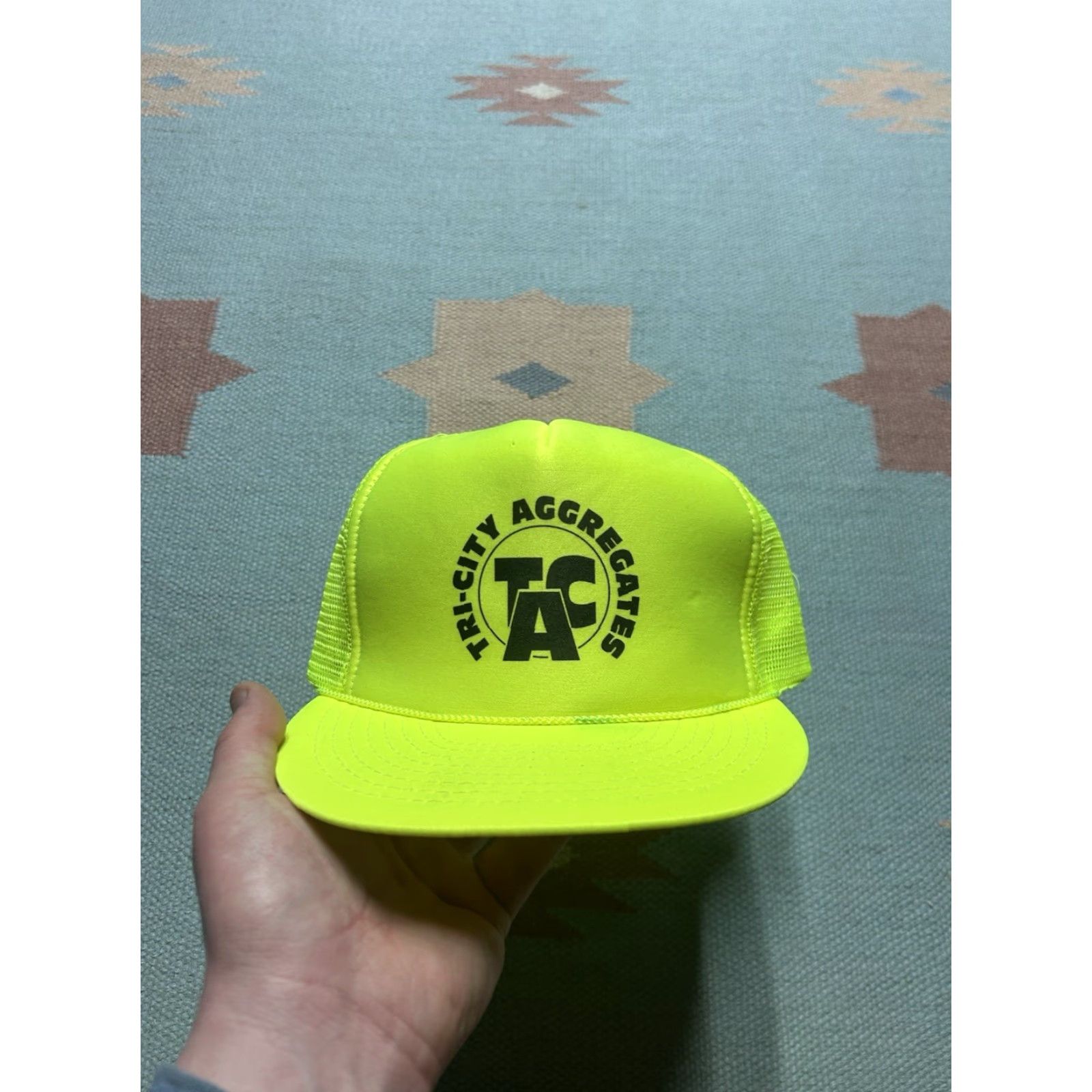 Vintage VINTAGE 90s Tri City Aggregates hi vis yellow neon TCA snap Trucker Hat Cap Men Adjustable Yellow 90s SNAP Hat Keywords Size ONE SIZE - 2 Thumbnail