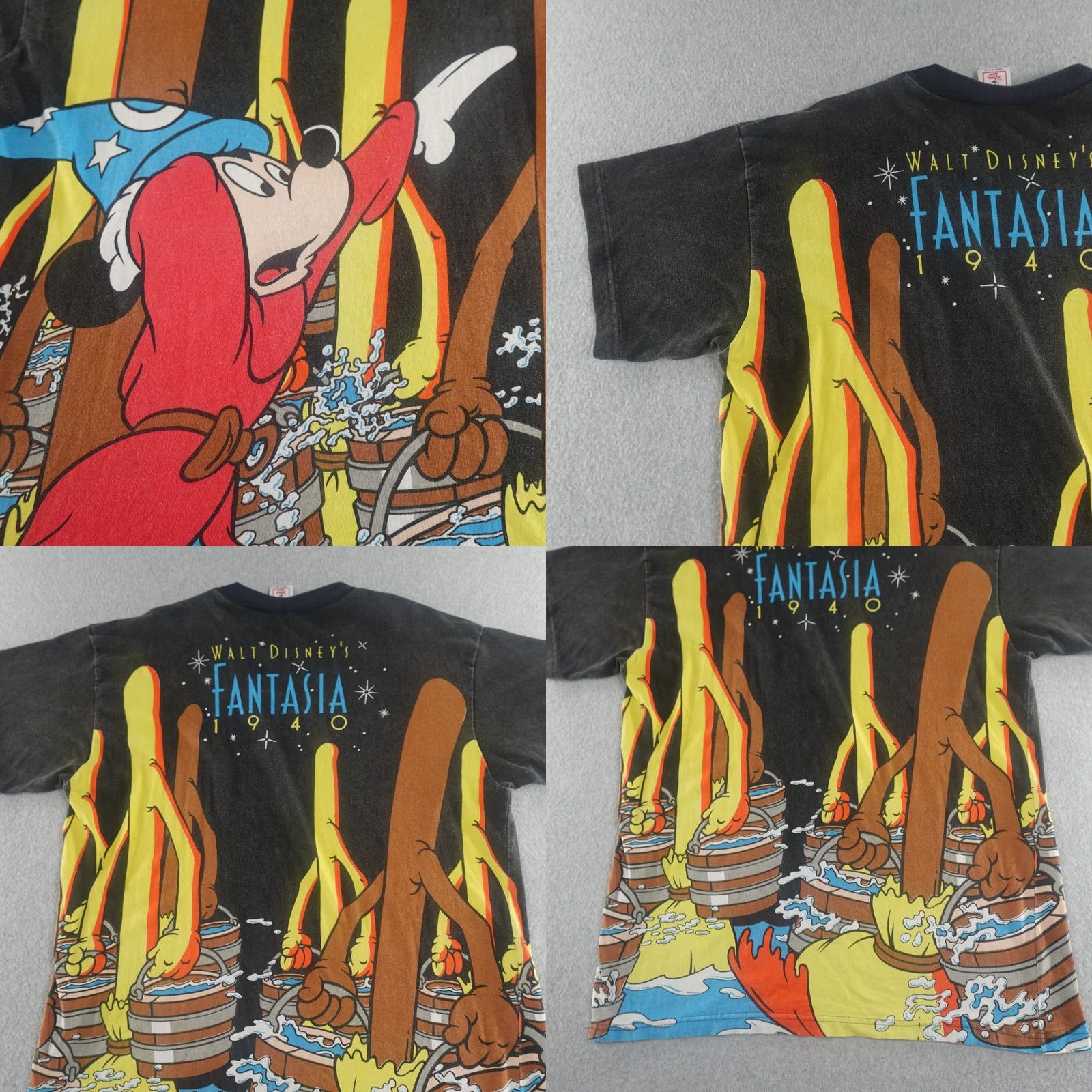 Disney Disney T-Shirt Men's XL L/XL (23X30) Fantasia Mickey All Over Print AOP Vintage Shirt Size US XL / EU 56 / 4 - 8 Thumbnail