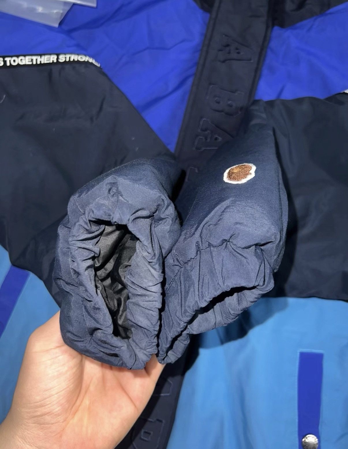Bape BAPE OG Nigo era classic spliced blue logo down jacket Size US S / EU 44-46 / 1 - 2 Thumbnail