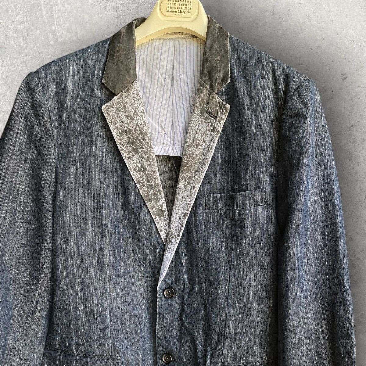 Comme des Garcons Homme SS07 Painted Collar Blazer Jacket Size US M / EU 48-50 / 2 - 2 Thumbnail