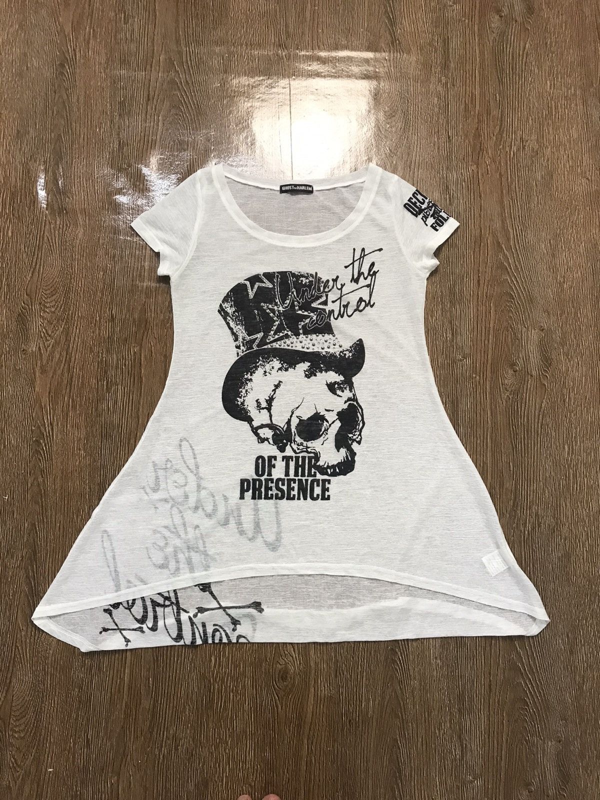 If Six Was Nine × KMRii × Le Grande Bleu (L.G.B.) Ghost Of Harlem White Skull Big Print Tshirt Size US XS / EU 42 / 0 - 1 Thumbnail