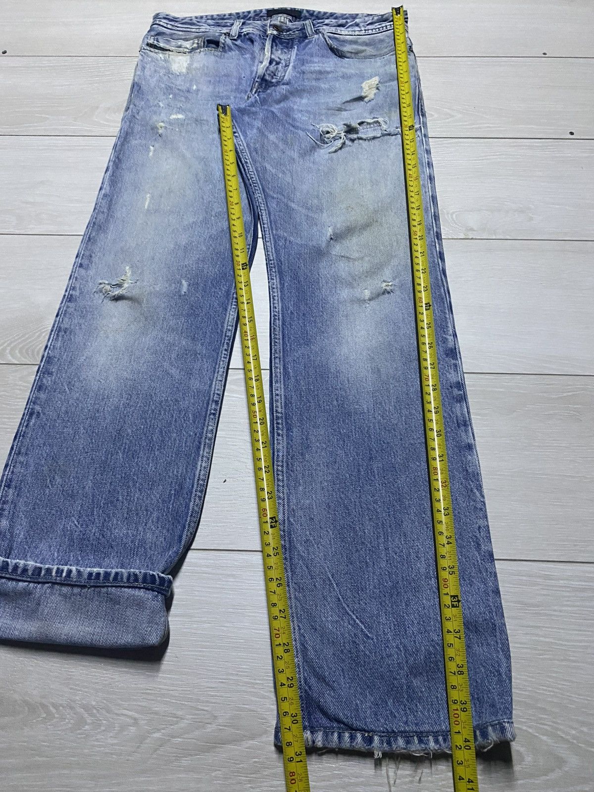 Diesel Black Gold Vintage Diesel Black Gold Selvedge Distressed Slim Jeans Size US 32 / EU 48 - 20 Thumbnail