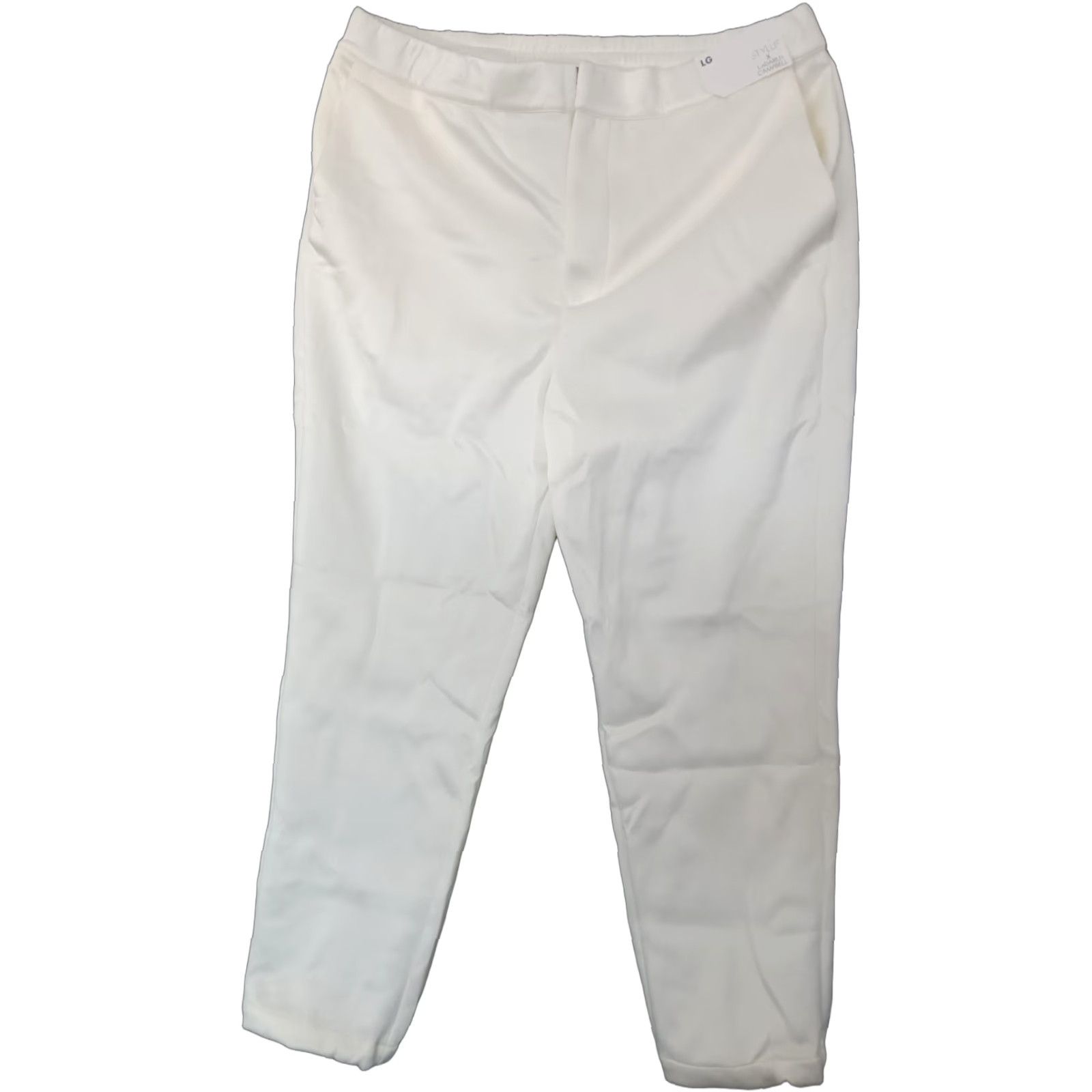 Vintage Ladarius Campbell Stylus Ivory Flat Front Pants Men L Relaxed Fit Elastic Back Waist 32in Inseam 26in Solid Casual Travel Shirt? Size US 33 - 1 Thumbnail