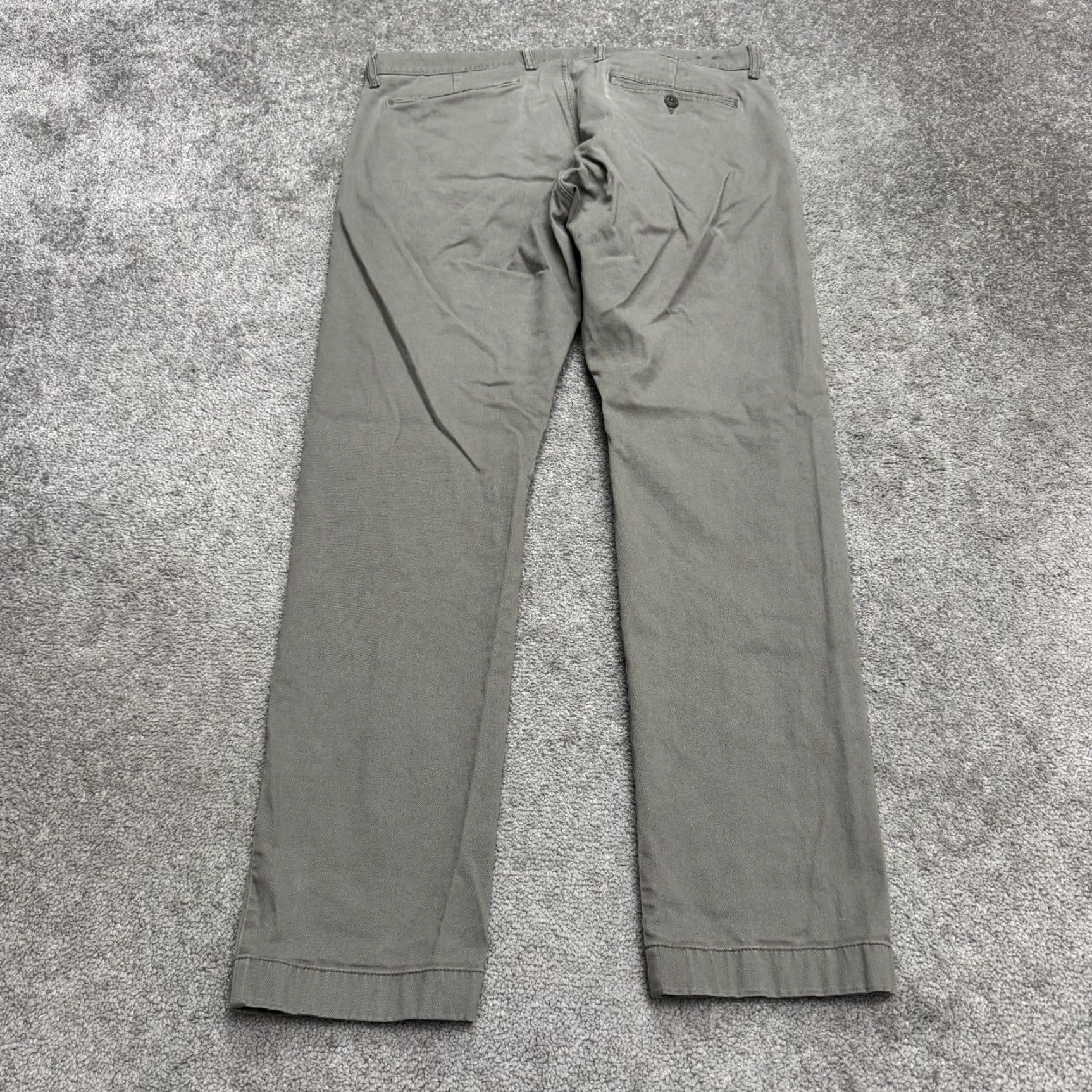 J.Crew J.Crew 484 Slim Fit Chino Pants Mens 35x32 Gray Flat Front Straight Leg Cotton Size US 35 - 2 Thumbnail