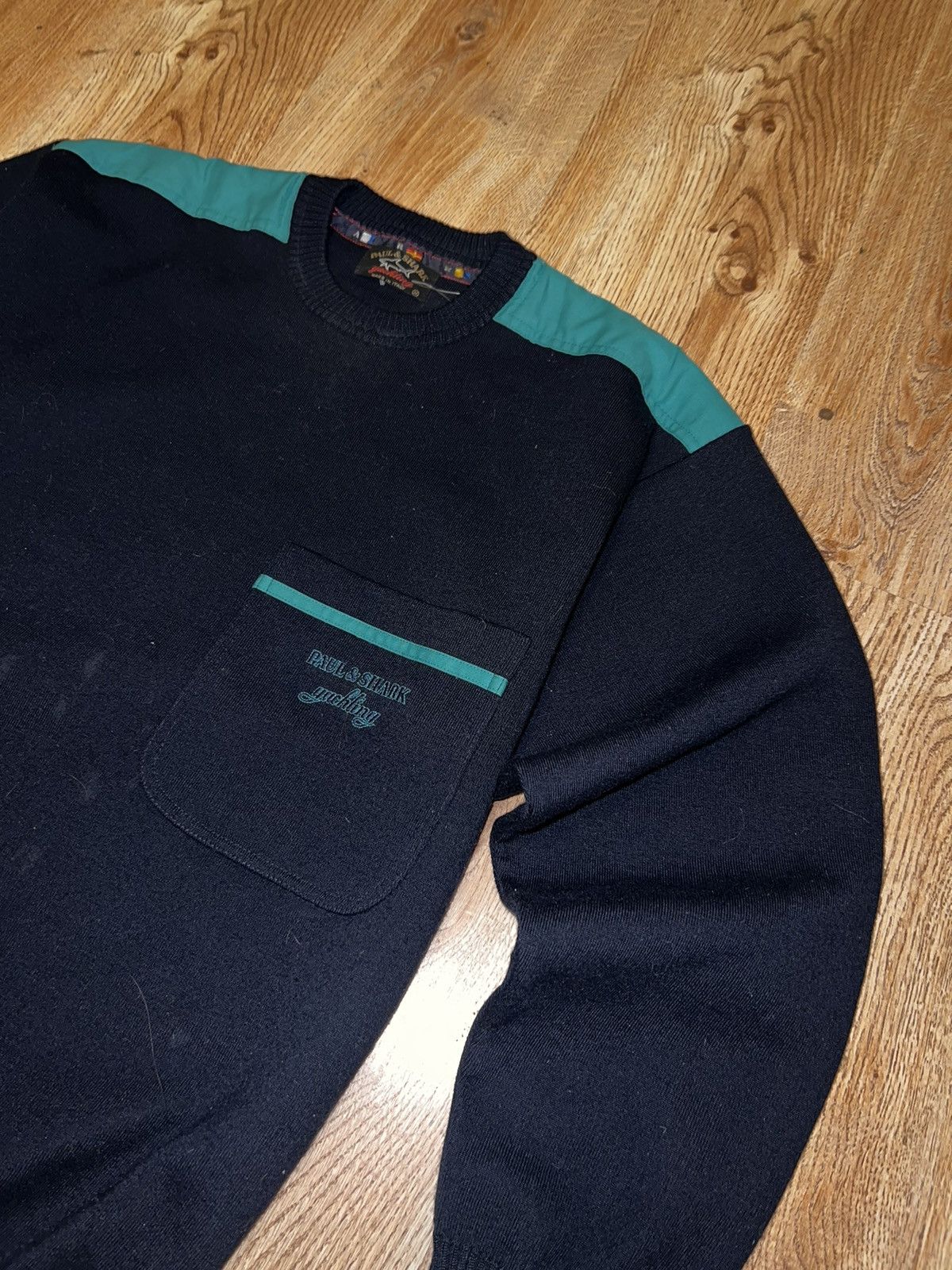 Paul & Shark × Vintage Vintage Paul & Shark Bretagne Pure Wool Sweater V-Neck 90’s Size US M / EU 48-50 / 2 - 2 Thumbnail