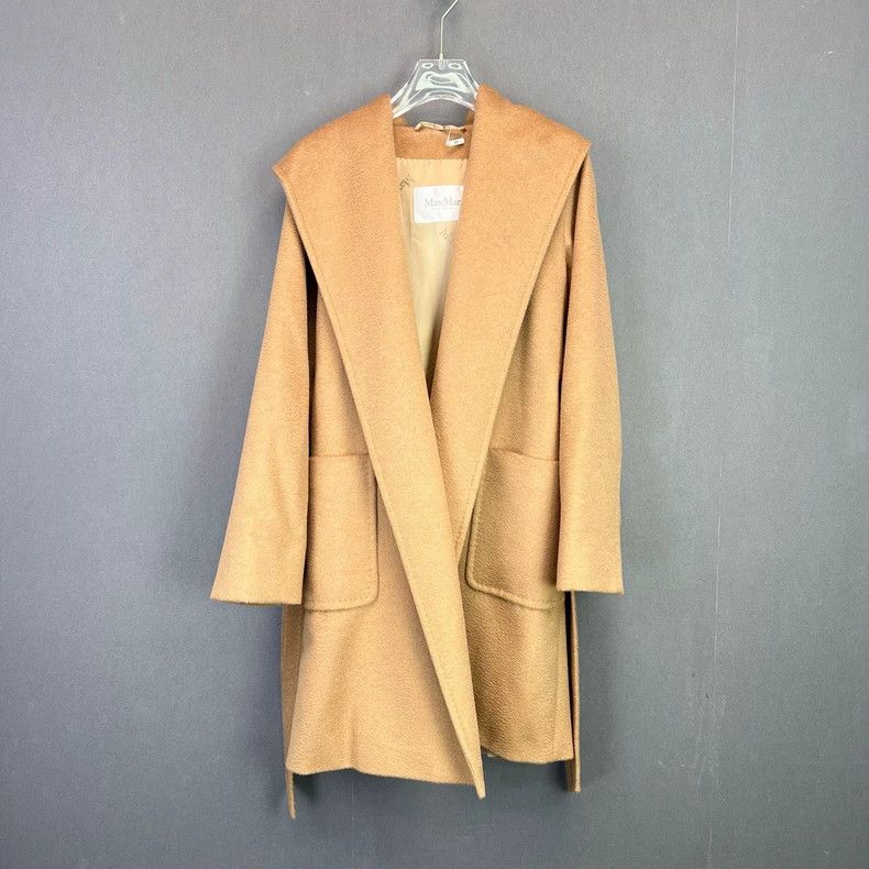 Max Mara Max Mara Brown classic camel hair cropped bathrobe coat Size S / US 4 / IT 40 - 1 Thumbnail