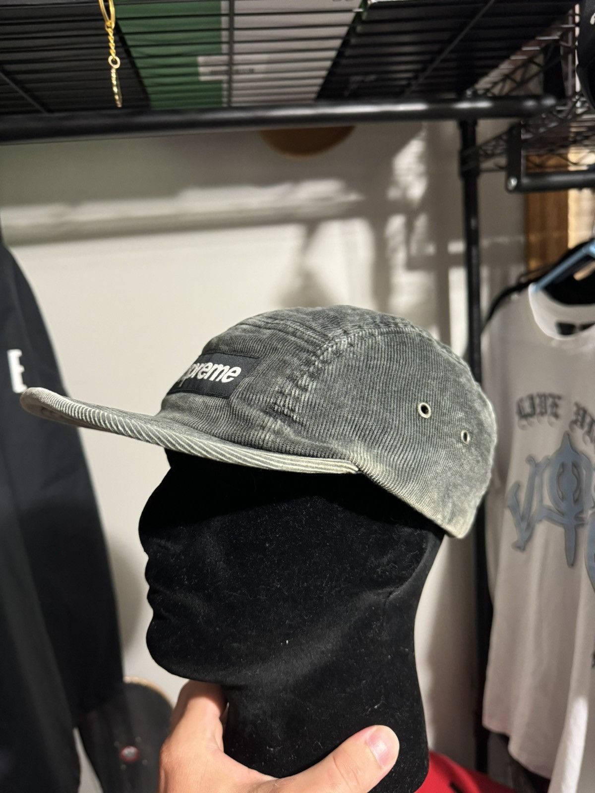 Supreme Supreme Corduroy Camp Cap Grey Size ONE SIZE - 8 Thumbnail