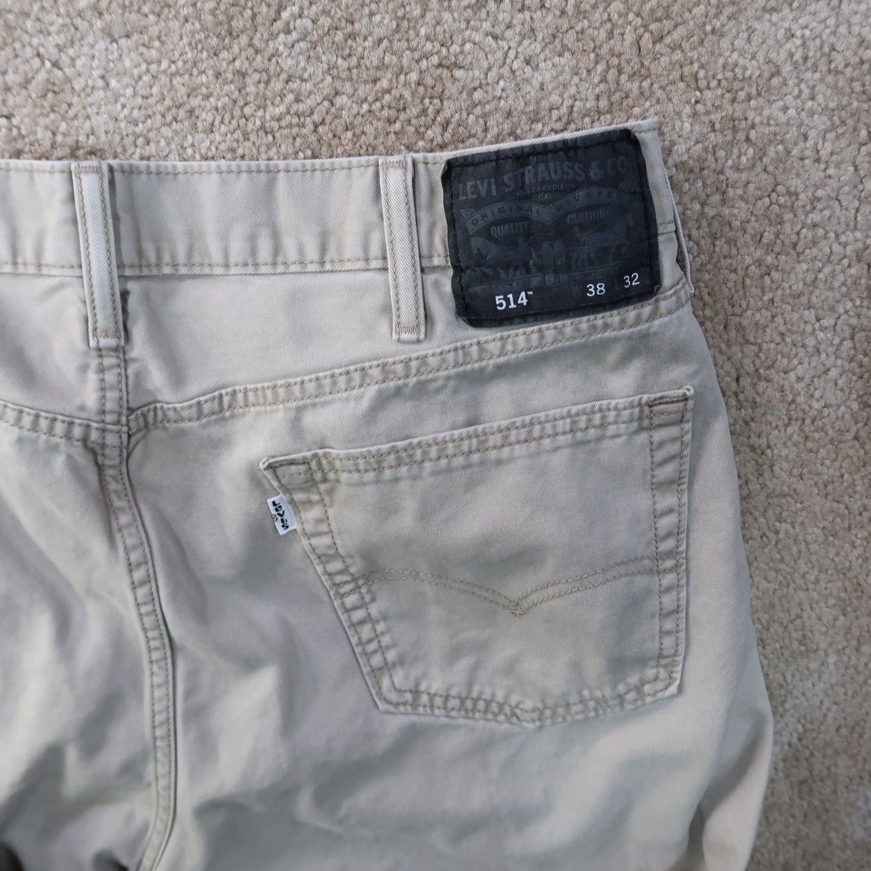 Levi's Levi’s 514 Jeans Men 38x32 Slim Straight Leg Denim Beige 5-Pocket Zip Inseam 32 Mid Rise Regular Size Type Jeans Mens 514 Straight Beige Denim Size US 38 / EU 54 - 3 Thumbnail