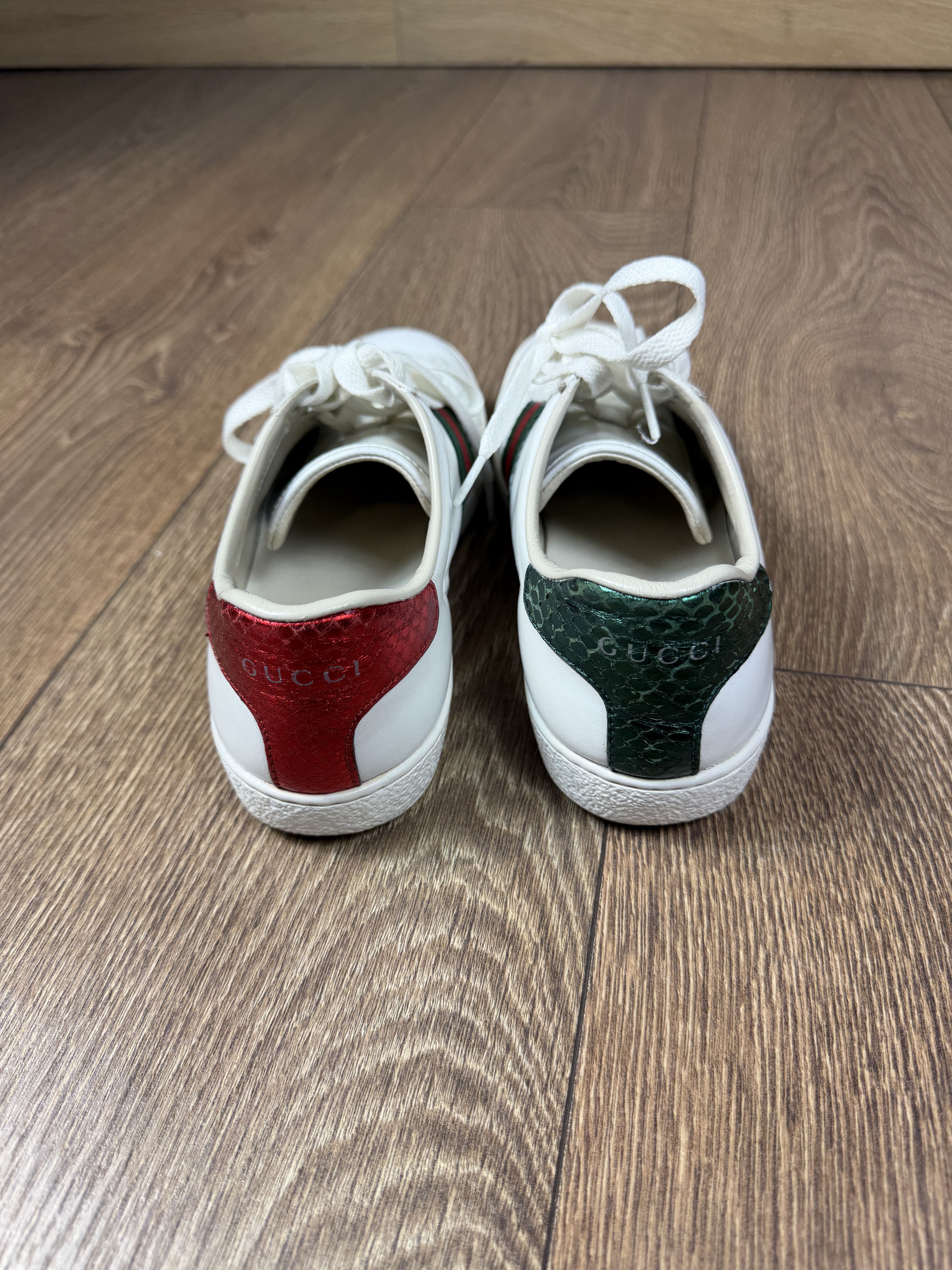 Gucci Gucci Ace White Leather Green red Crocodile Sneakers size36 Size US 5 / EU 37 - 4 Thumbnail