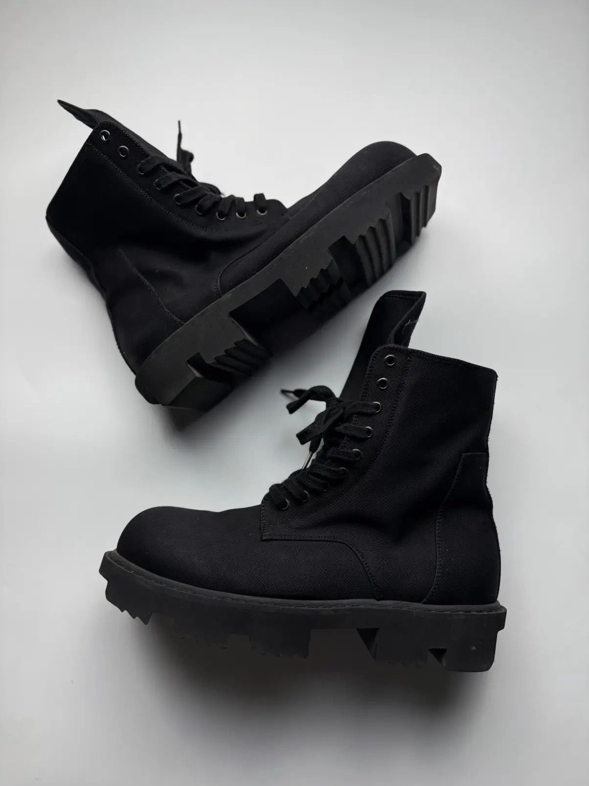 Rick Owens Fogachine Fog Pocket Moto Bevel Heeled Platform Kiss
