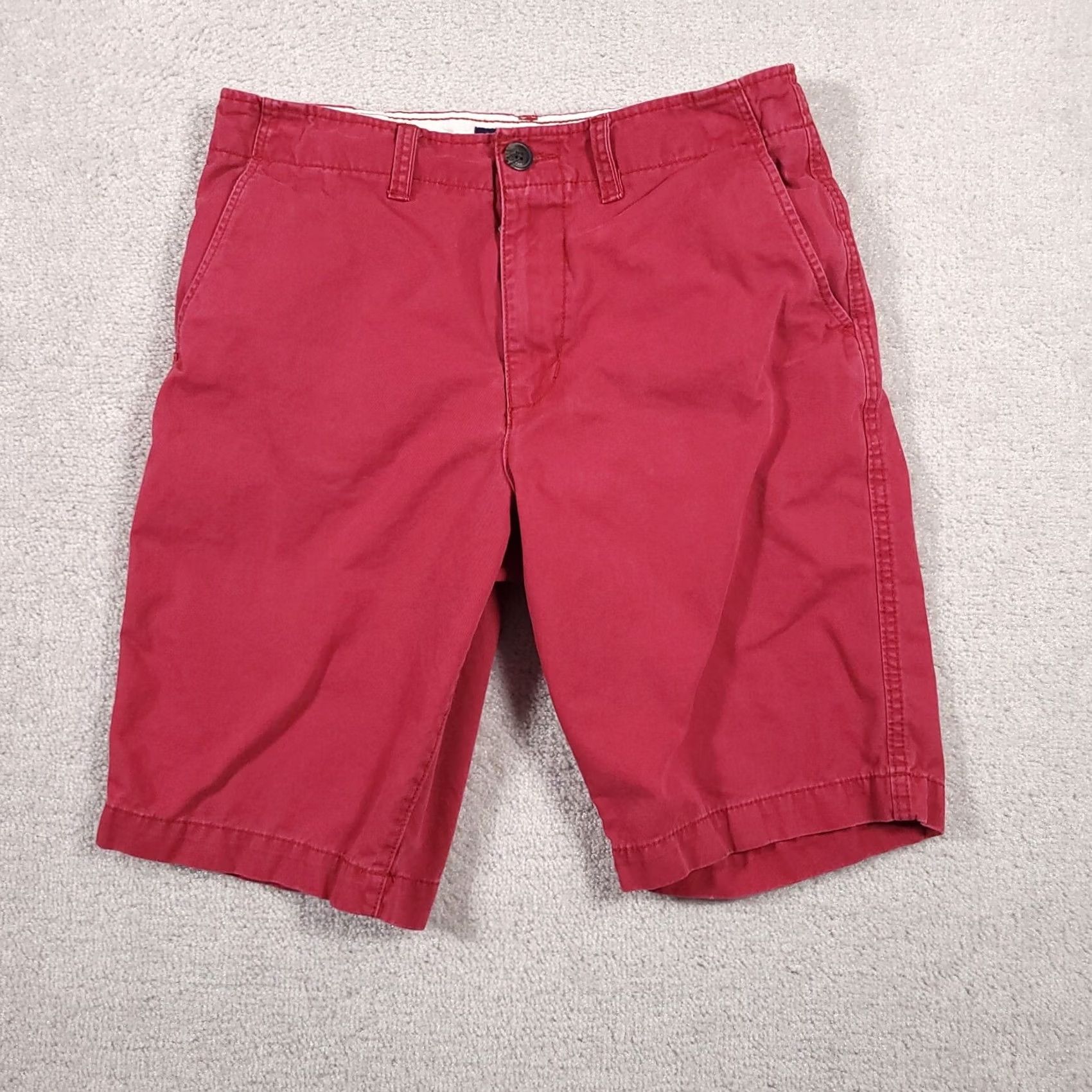 American Eagle Outfitters American Eagle Shorts Mens 31 Longboard Chino Casual Skater Flat Front Red Faded Size US 31 - 2 Thumbnail