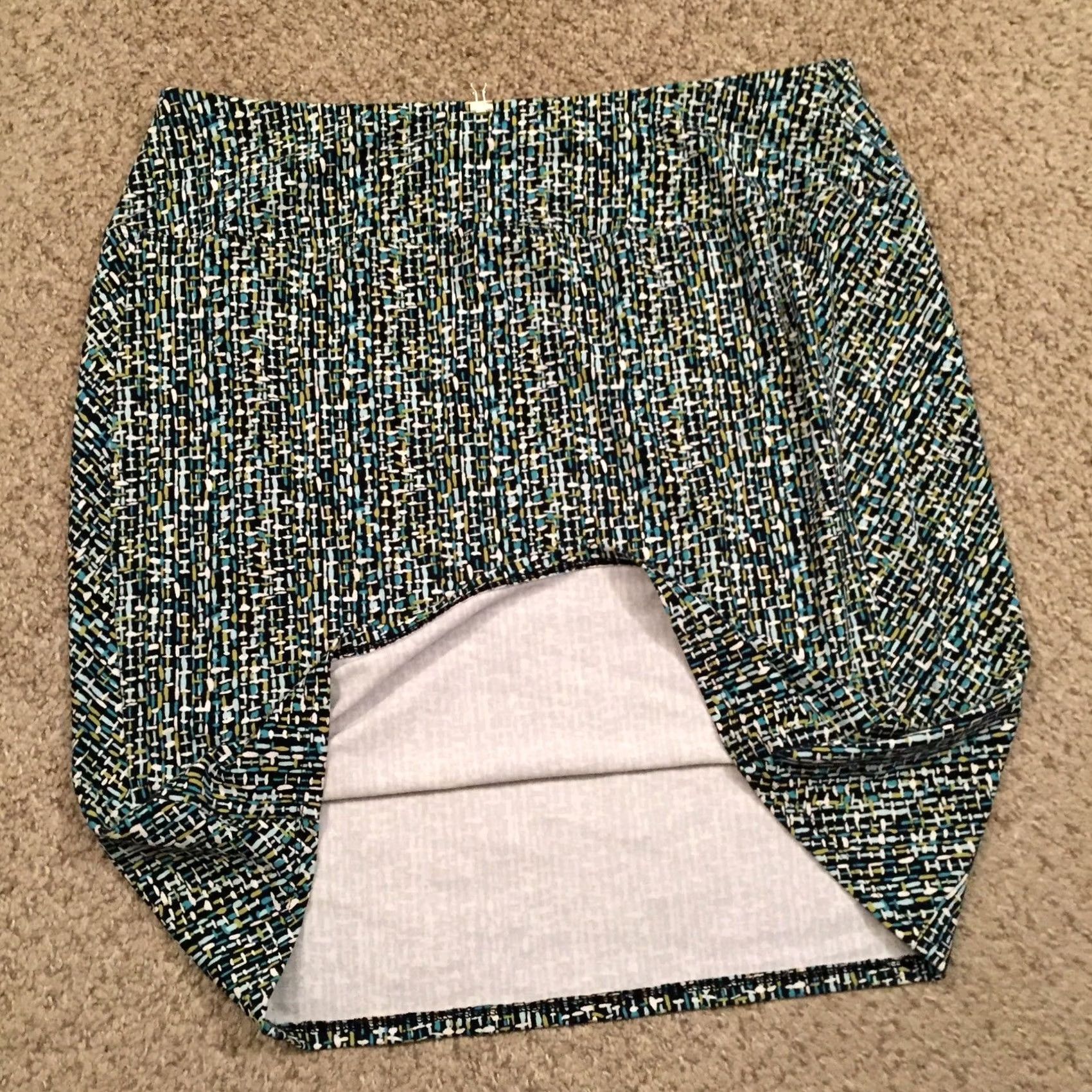 J. Jill J.Jill Skirt Geometric Knee Length Pull On Petite Green M Womens Size 32" / US 10 / IT 46 - 7 Thumbnail
