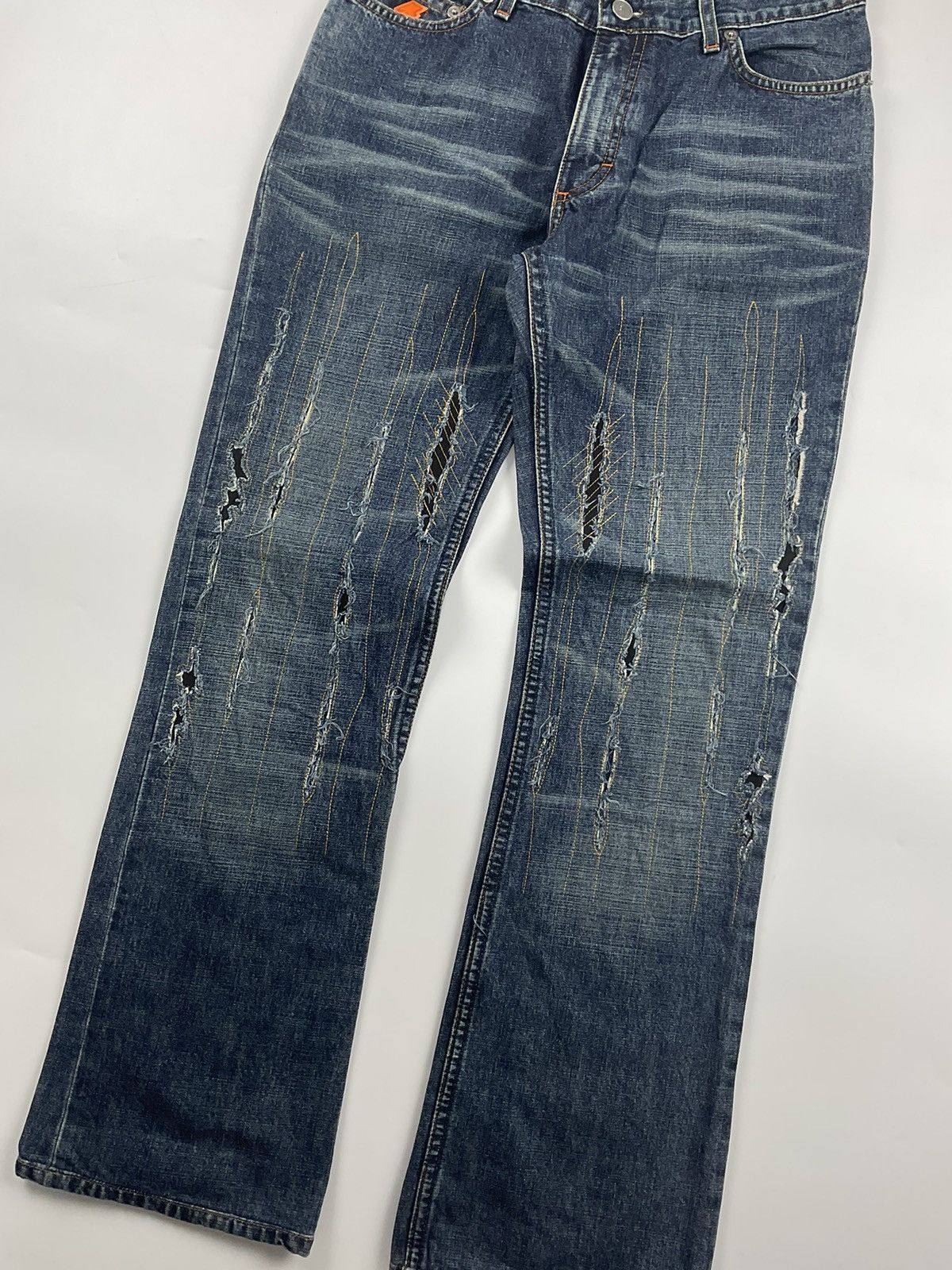 Walter Van Beirendonck Walter Van Beirendonck Scratch Flared Denim Size US 28 / EU 44 - 3 Thumbnail
