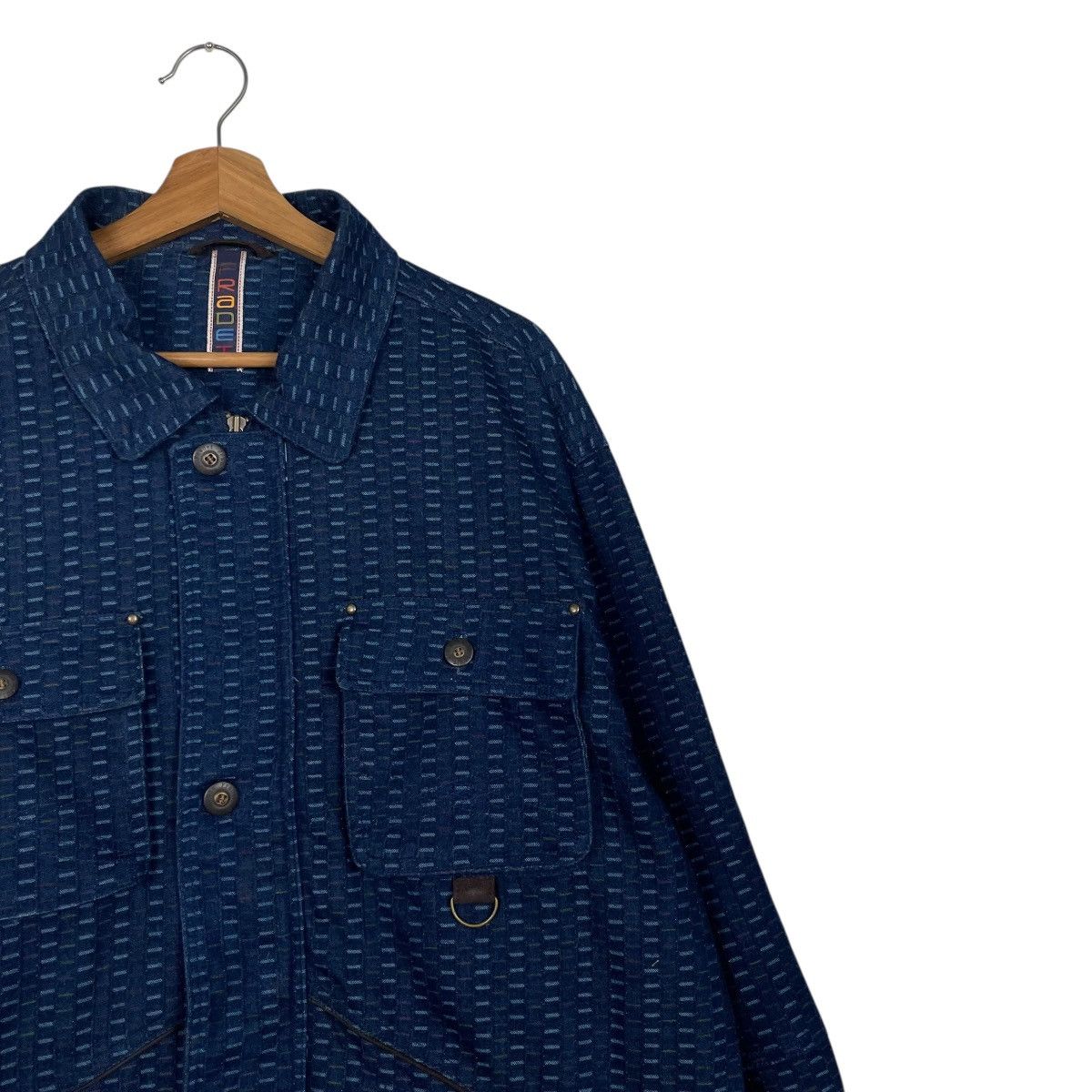 Other Nice Design Jean Louis Pradet Patterned Blue Denim Jacket Size US L / EU 52-54 / 3 - 5 Thumbnail