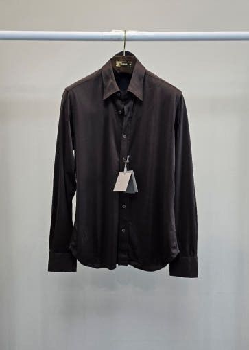 Tom Ford o1sm1stk0725 Pure Silk Shine Jersey Shirt in Shine Brown Size US M / EU 48-50 / 2 - 1 Thumbnail