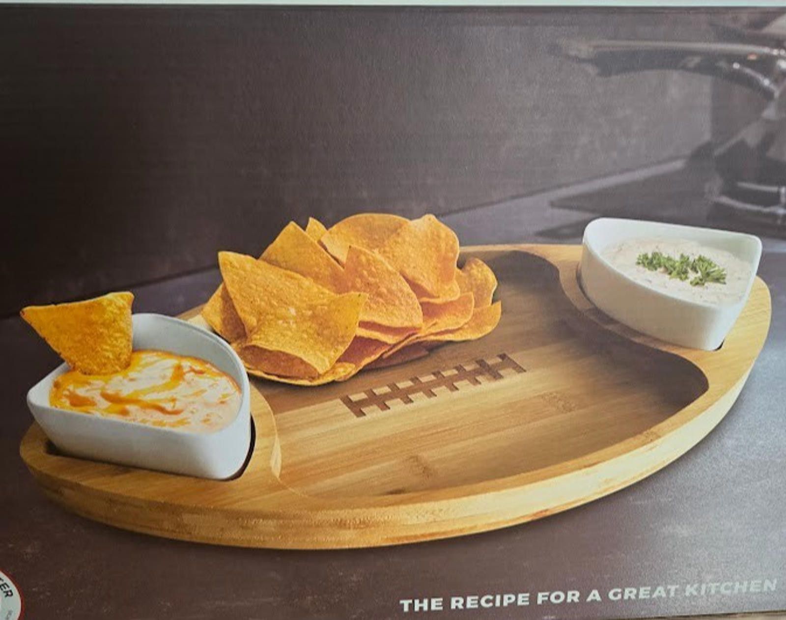 Other Chef's Counter Serving Tray Bamboo Chips Dip Holders NEW Size ONE SIZE - 4 Thumbnail