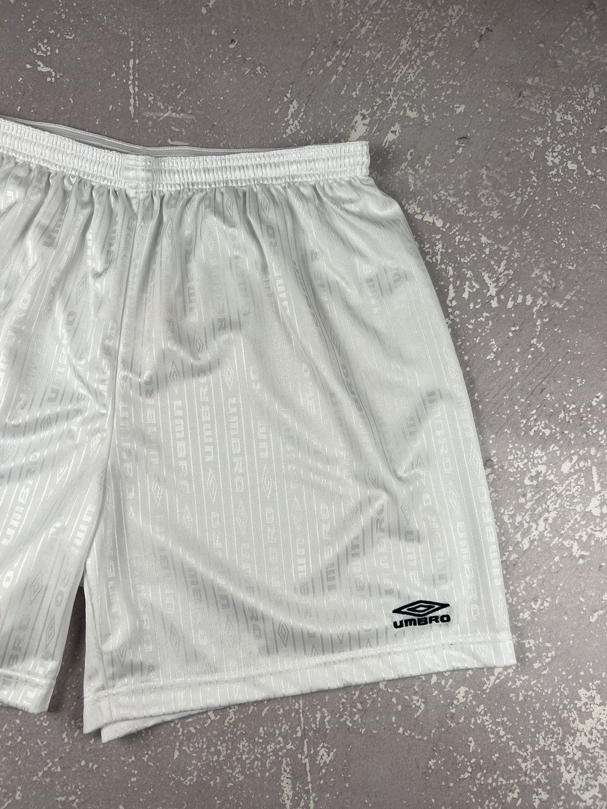 Umbro RARE Vintage Umbro Monogram Shiny Soccer Shorts Blokecore Size US 38 / EU 54 - 2 Thumbnail