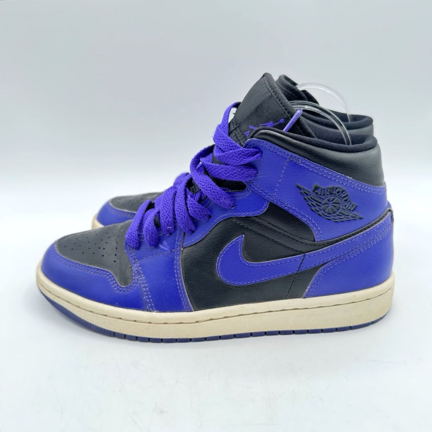 Jordan Brand Nike Air Jordan Women’s 7.5 1 Mid Dark Concord Purple Black Sneaker Size US 8 / IT 38 - 3 Thumbnail