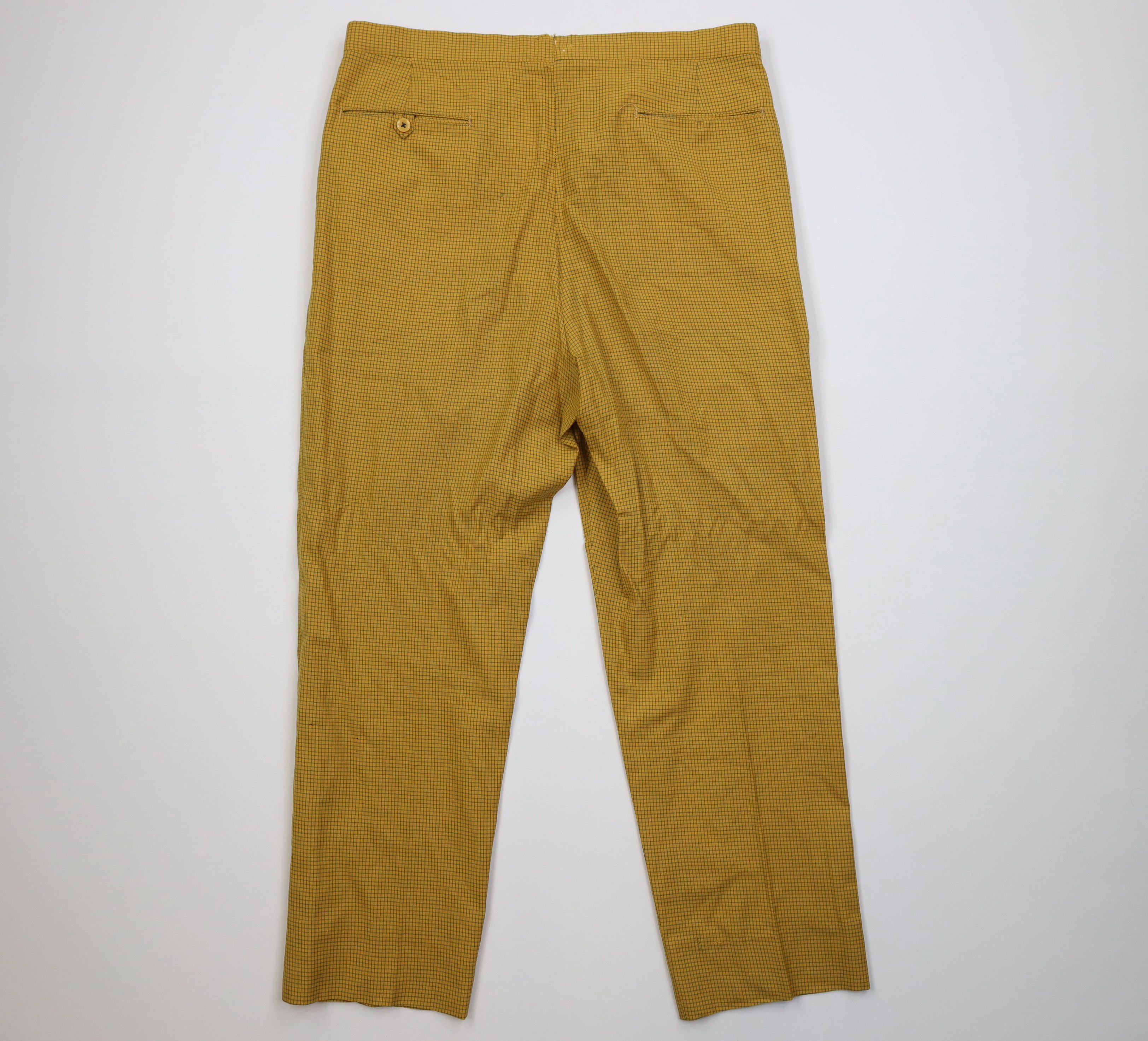 Vintage Vintage 50s Streetwear Wool Chino Pants Yellow Plaid USA Size US 34 / EU 50 - 12 Thumbnail
