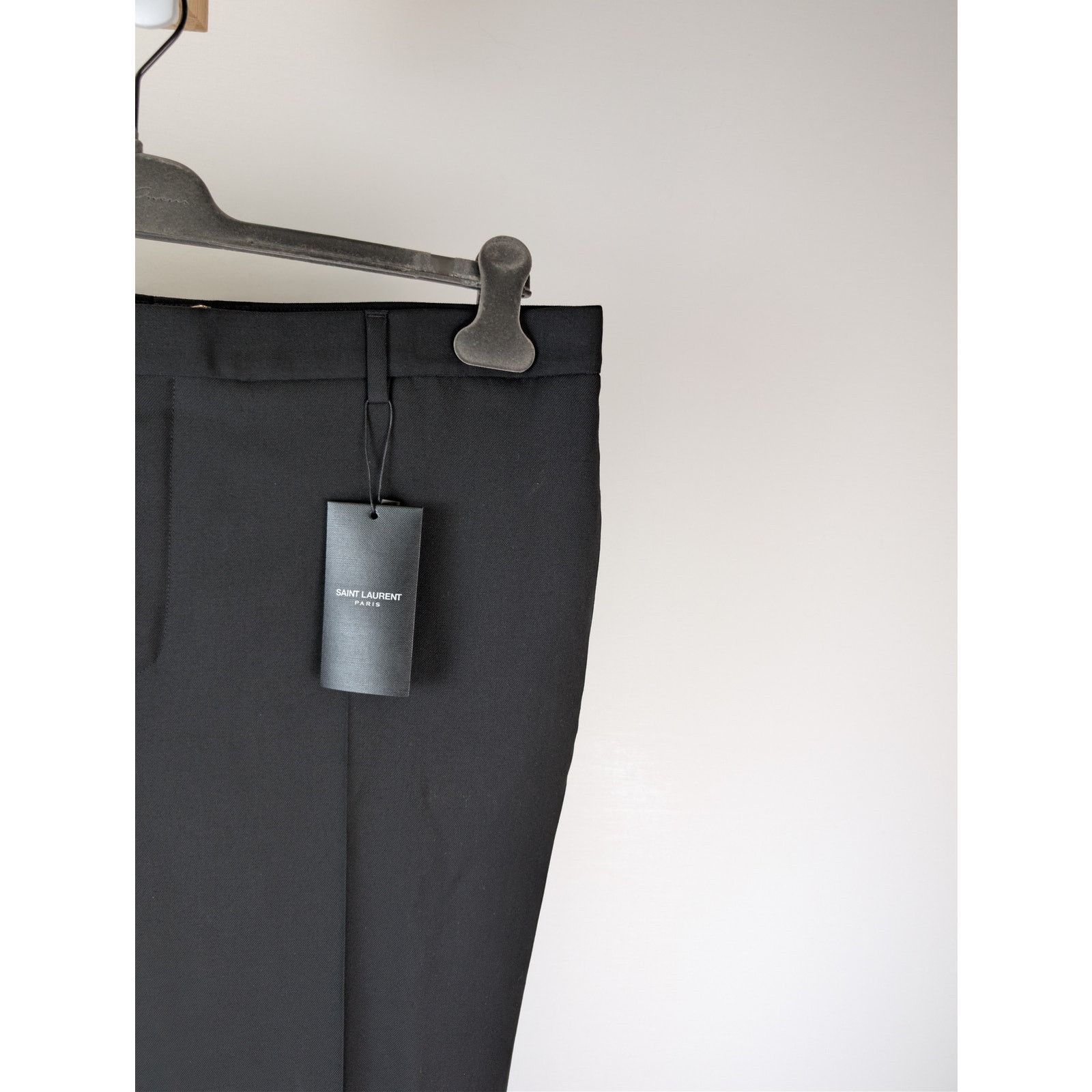 Saint Laurent Paris o1rshd1 Gabardine Fine De Laine Pantalon Casual Pants Noir Size US 38 / EU 54 - 4 Thumbnail