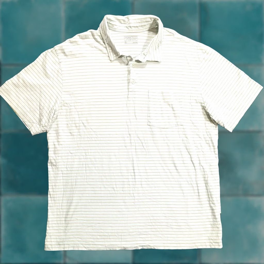 Patagonia Patagonia Polo Shirt Mens XL White Stripe Lightweight Performance Golf Shirt Size US XL / EU 56 / 4 - 1 Thumbnail