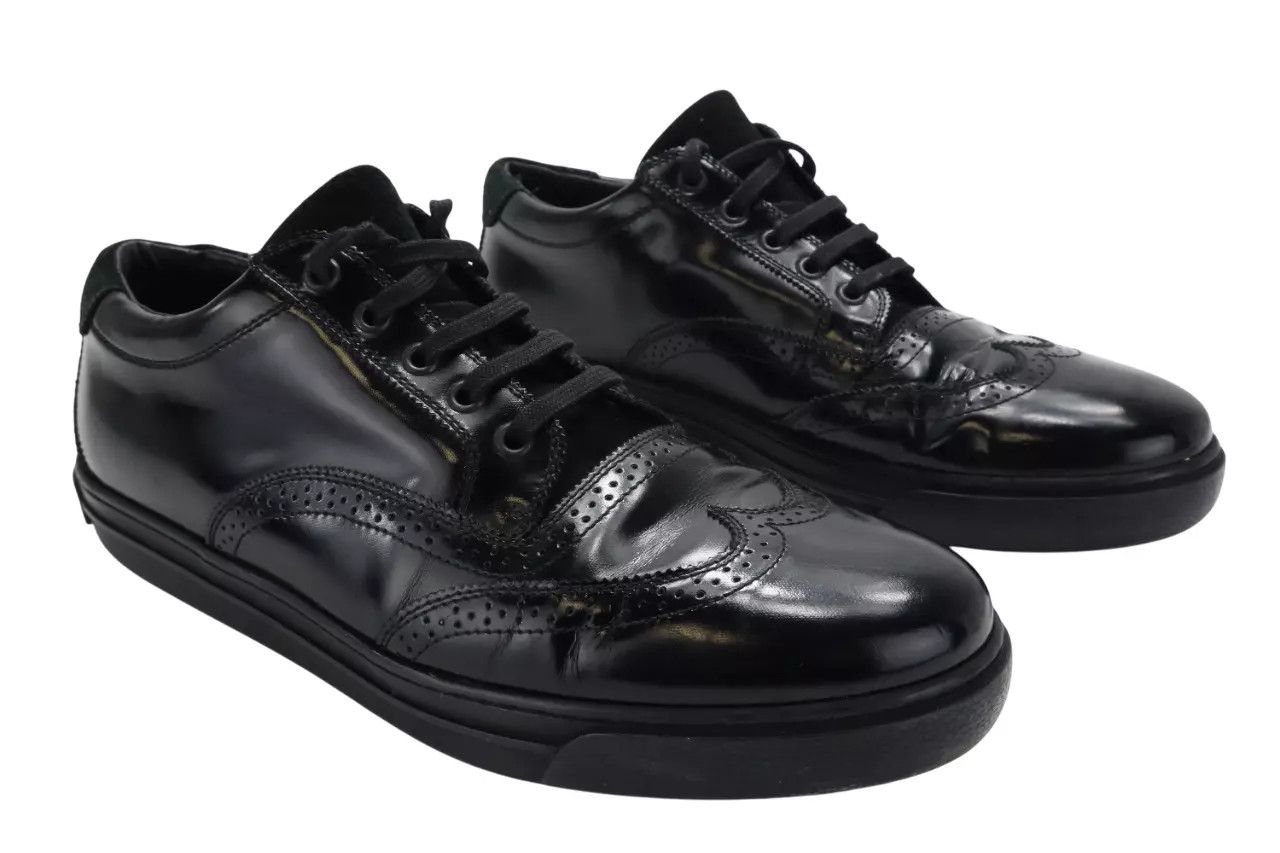 Giorgio Armani GIORGIO ARMANI Shoes Men's EU 43 Black Leather Almond Toe Size US 10 / EU 43 - 4 Thumbnail