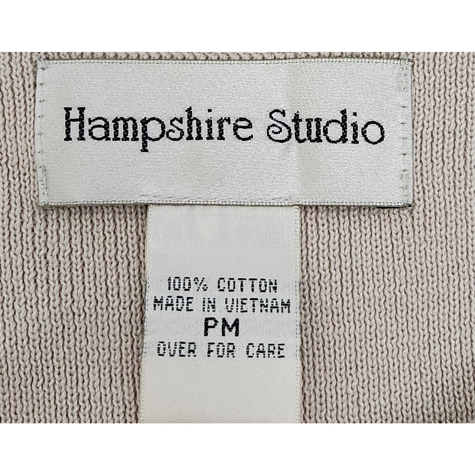 Other Hampshire Studio Beige Tan Square Neck Tank Top PM Stretch Size M / US 6-8 / IT 42-44 - 3 Thumbnail