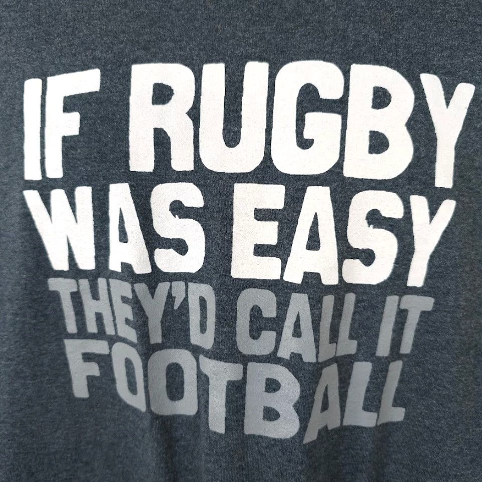 Vintage If Rugby Was Easy T Shirt Mens Size XL Gray Theyd Call It Football Size US XL / EU 56 / 4 - 3 Thumbnail