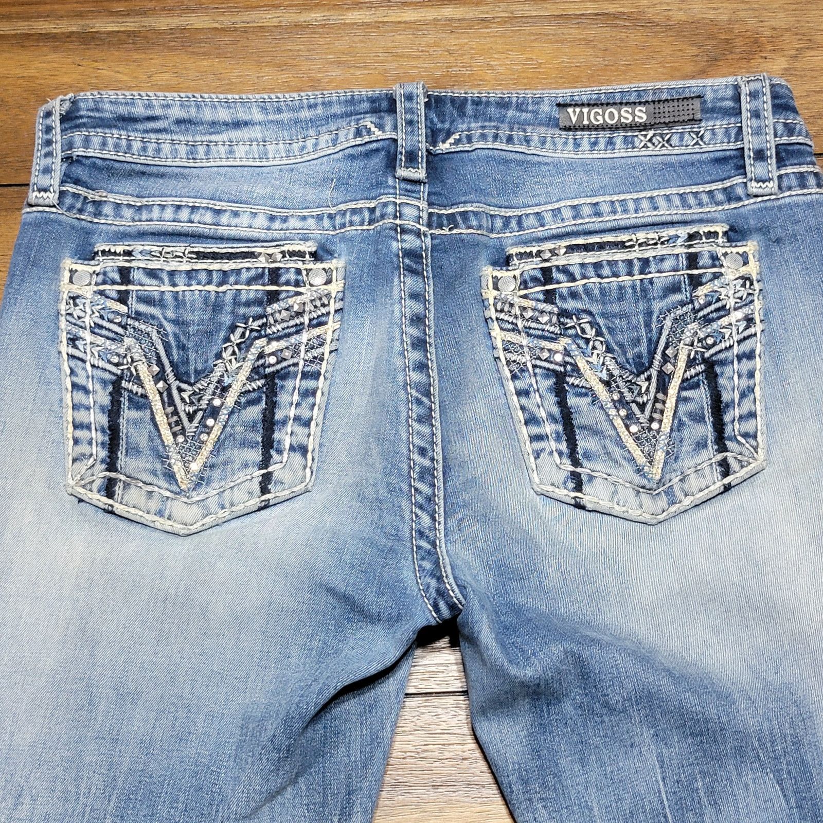 Other Vigoss Classic Boot Cut w/ Bling Back Pockets - Size W29 L33 Size 29" - 5 Thumbnail