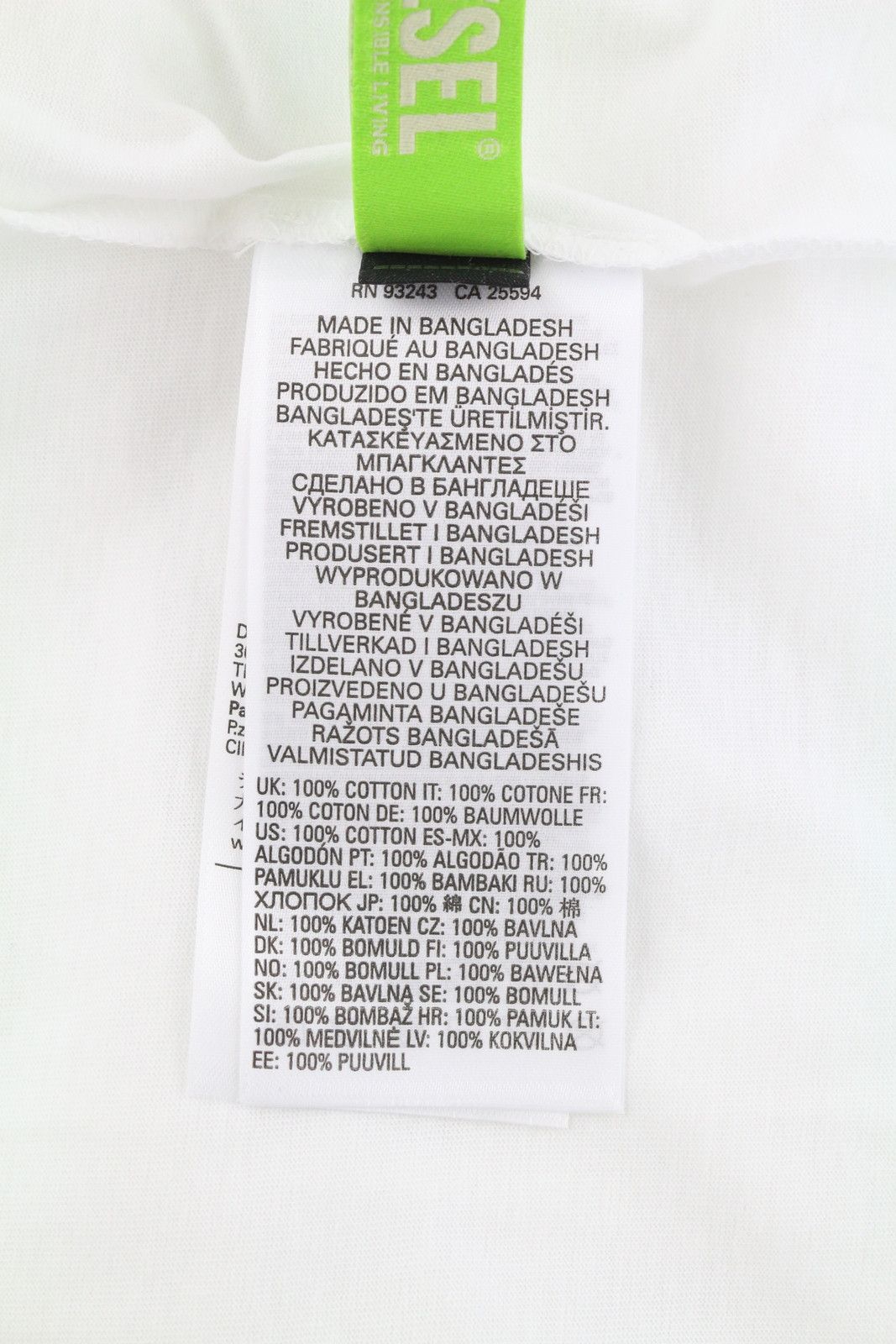Diesel T-DIEGOS-LS-K27 M White Cotton Tricot T-Shirt 40988 Size US M / EU 48-50 / 2 - 8 Thumbnail