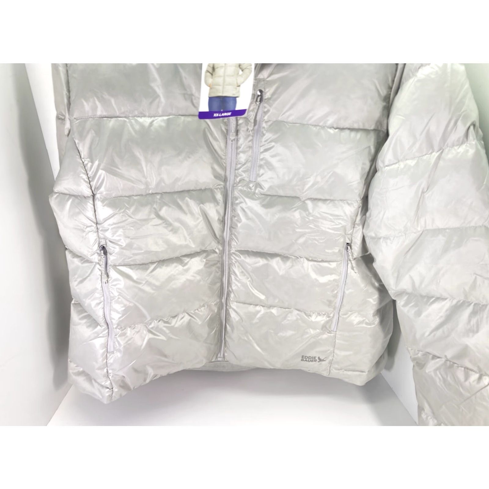 Eddie Bauer Eddie Bauer Down Puffer Jacket Coat Women Size 2XL Silver Full Zip Packable NWT Size XXL / US 16-18 / IT 52-54 - 3 Thumbnail